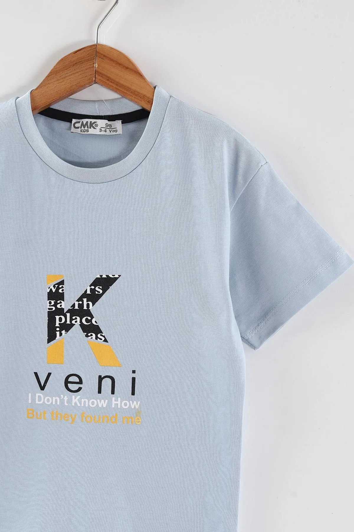Bebe Mavisi (3-12 Yaş)K Baskılı Erkek Çocuk Tişört 447170