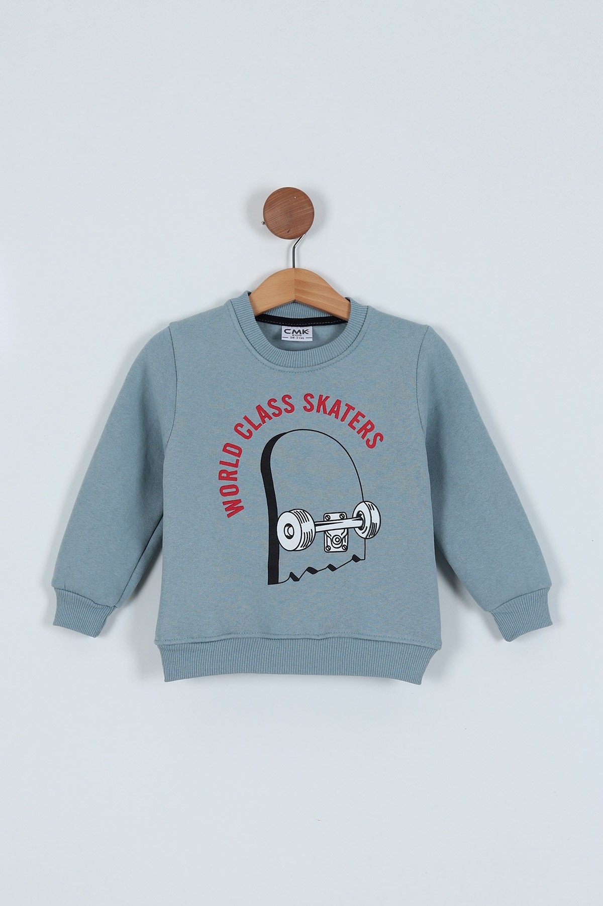 Bebe Mavisi (3-7 Yaş) Baskılı 3 İp Erkek Çocuk Sweatshirt 224323