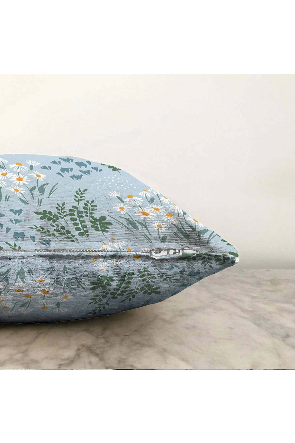 Bebe Mavisi 43x43 Dijital Baskılı Fermuarlı Modern Kırlent Kılıfı 272888