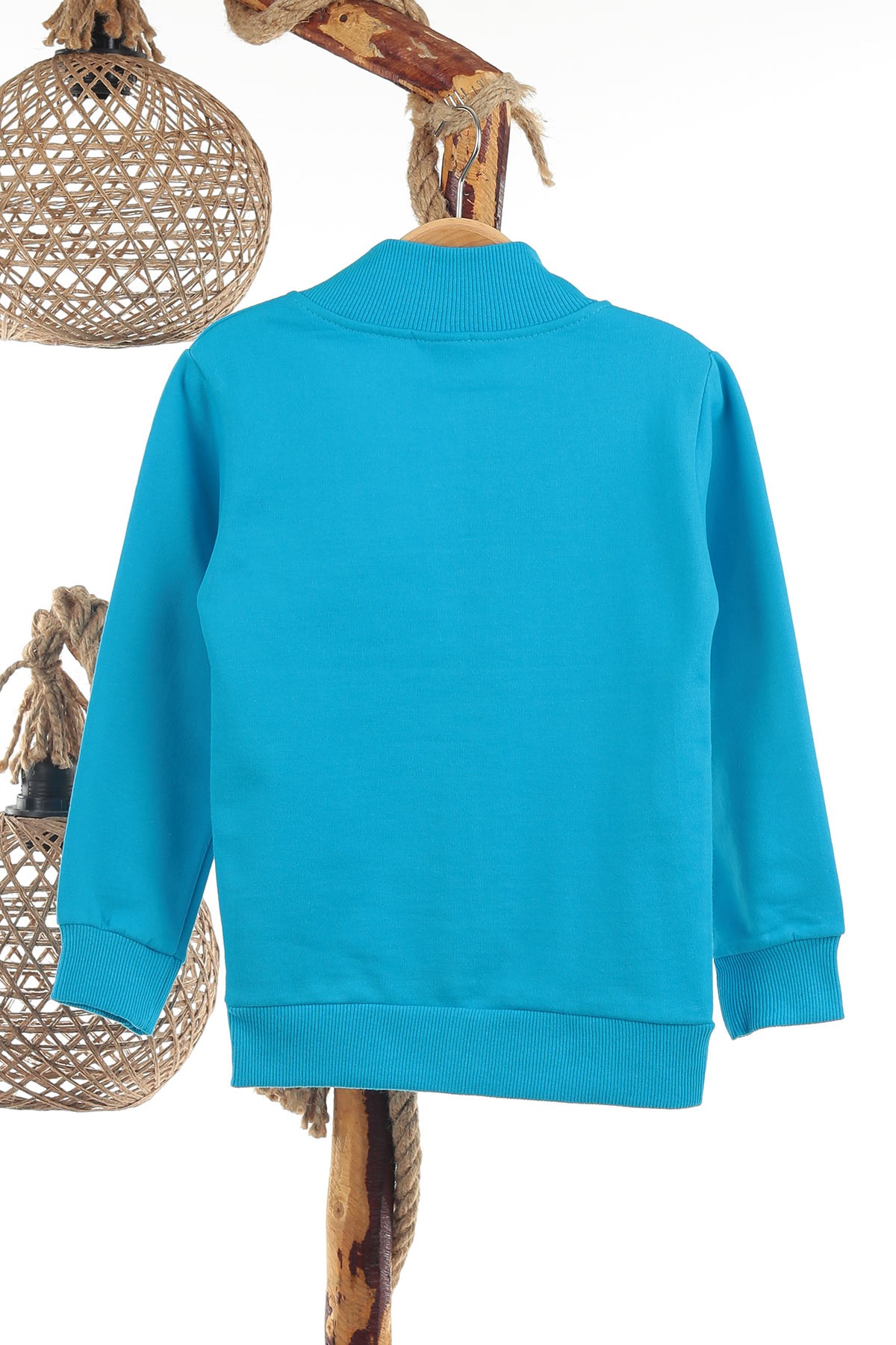 Bebe Mavisi (5-8 Yaş) Pınk Love Baskılı İki İp Şardonlu Erkek Çocuk Hırka 139725