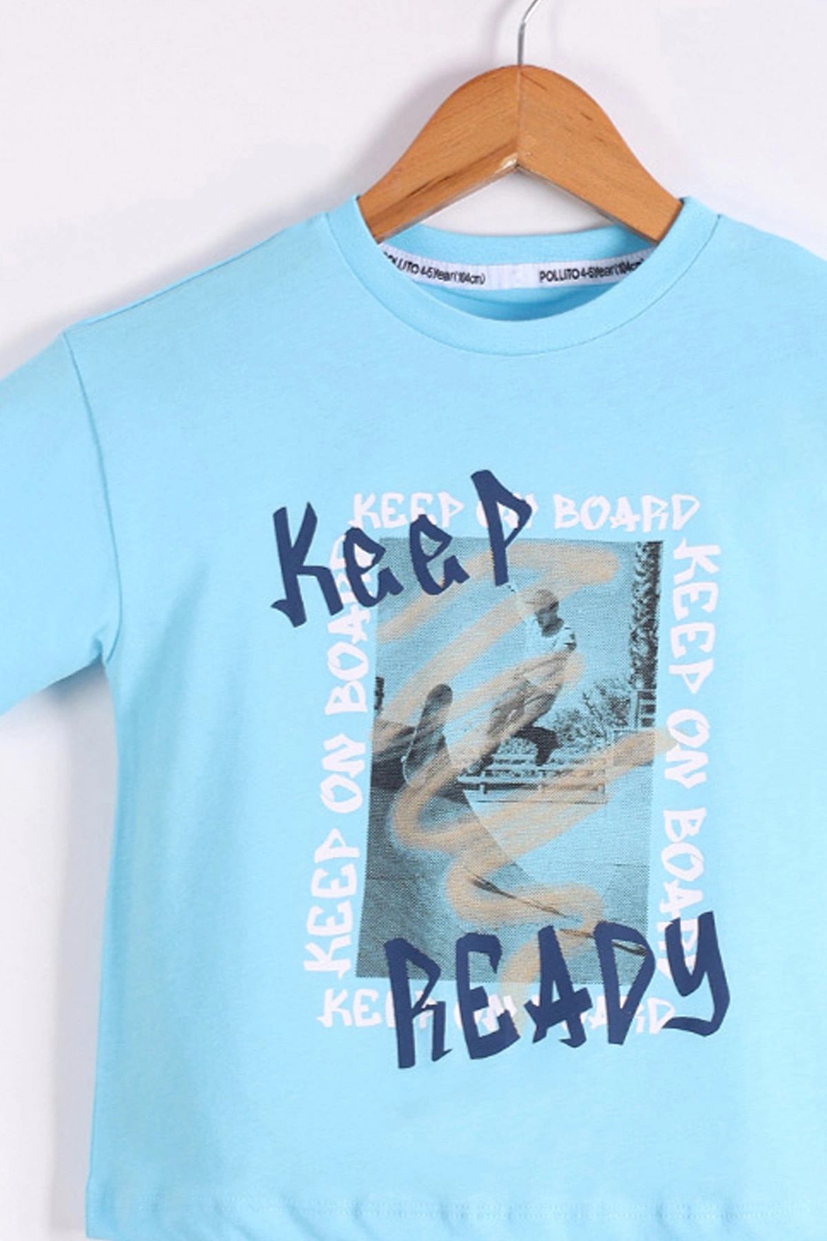 Bebe Mavisi (6-10 Yaş)Keep Ready Baskılı Şortlu Penye Erkek Çocuk Yazlık Takım 441732