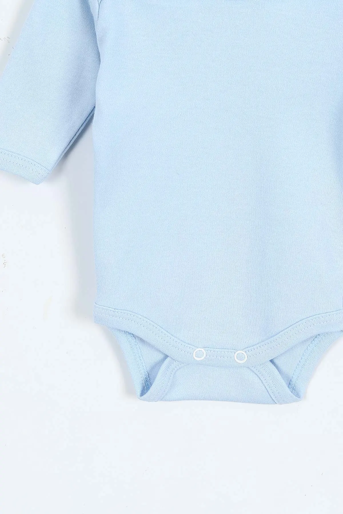 Bebe Mavisi (6-12 Ay ) Uzun Kol Düz Bebek Çıtçıtlı Badi 403647