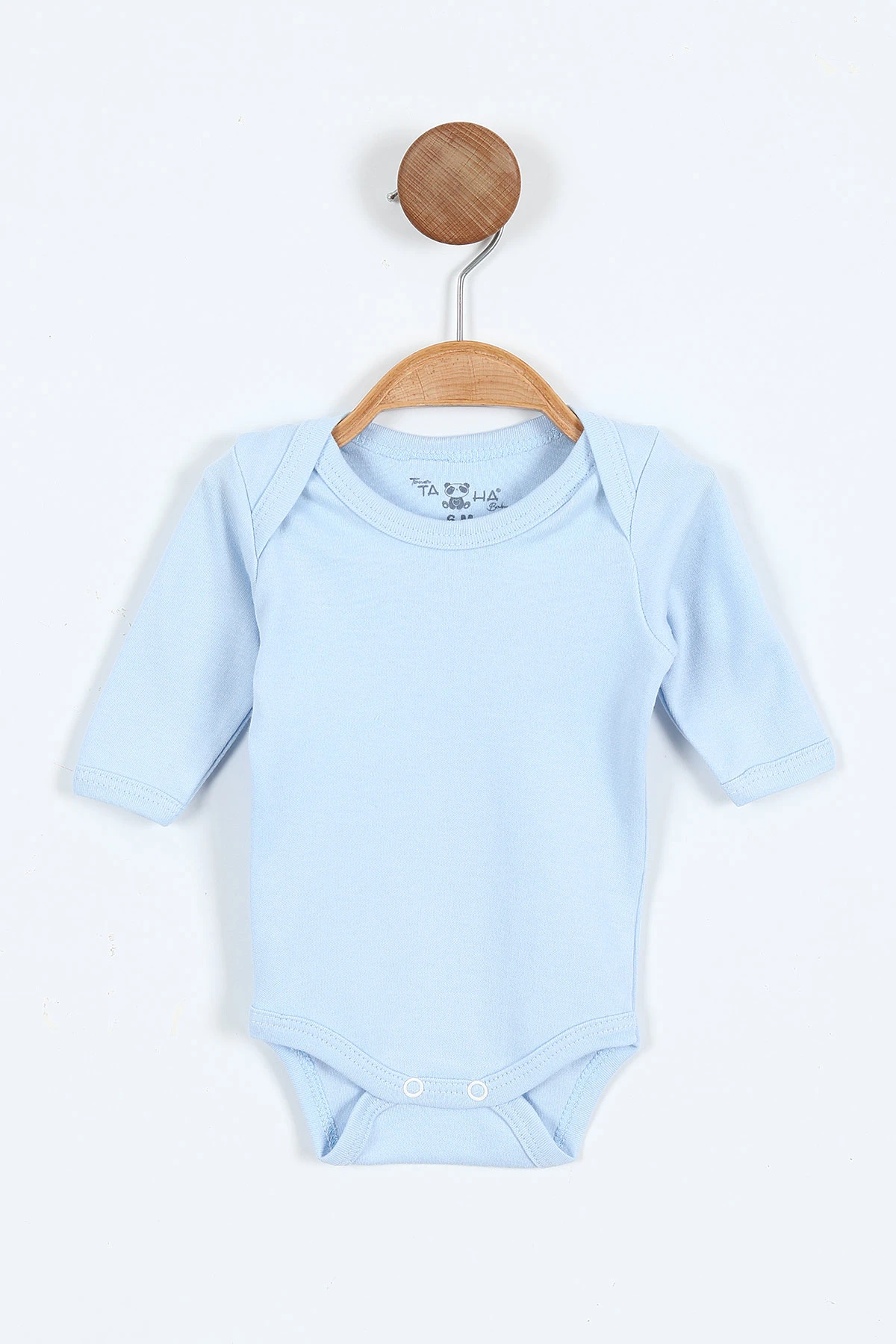 Bebe Mavisi (6-12 Ay ) Uzun Kol Düz Bebek Çıtçıtlı Badi 403647