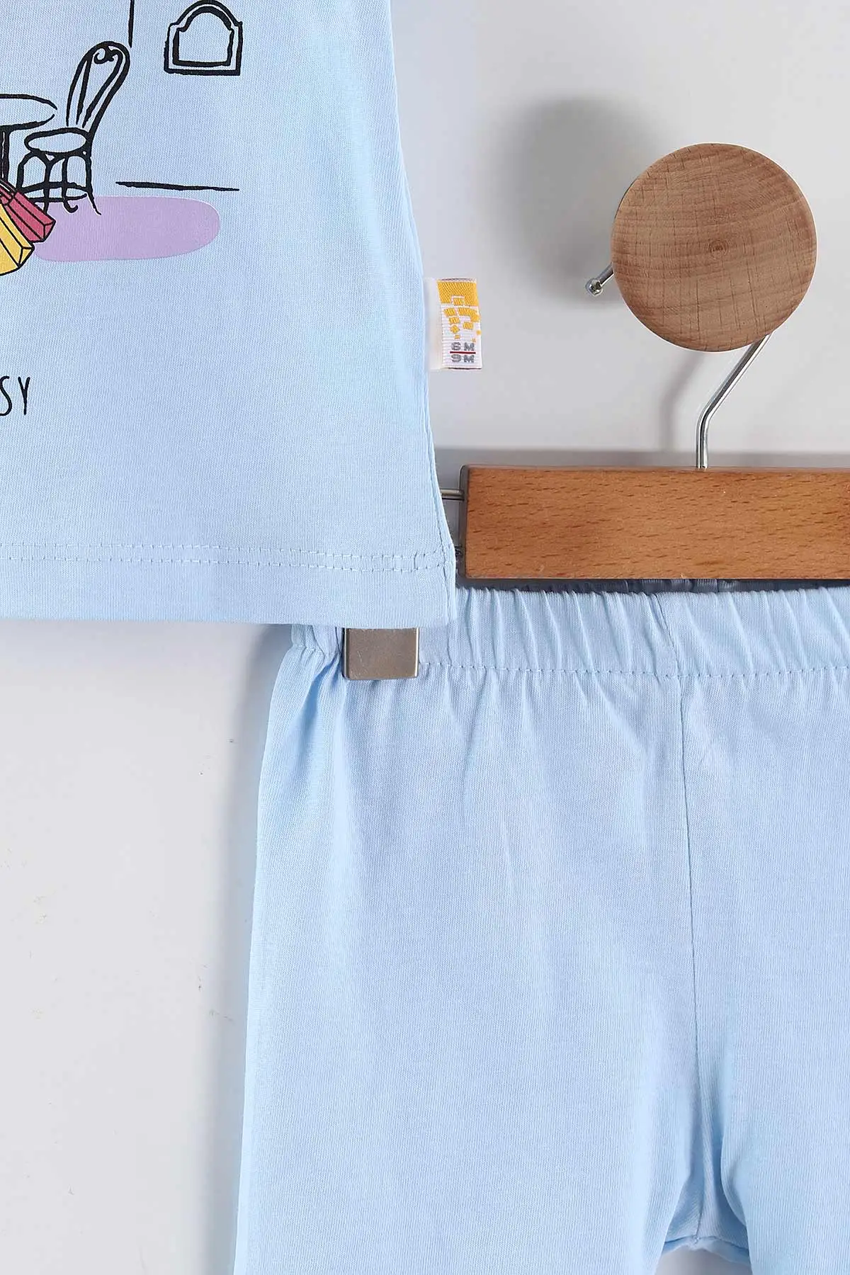 Bebe Mavisi (6-24 Ay) Karakter Baskılı Şortlu Süprem  Kız Bebek Yazlık Takım 461809