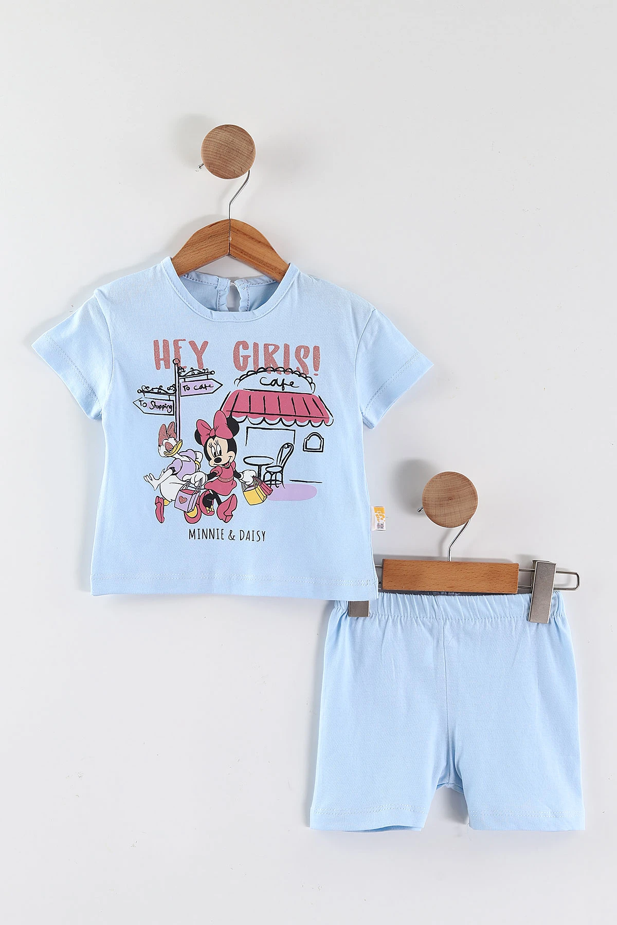 Bebe Mavisi (6-24 Ay) Karakter Baskılı Şortlu Süprem  Kız Bebek Yazlık Takım 461809