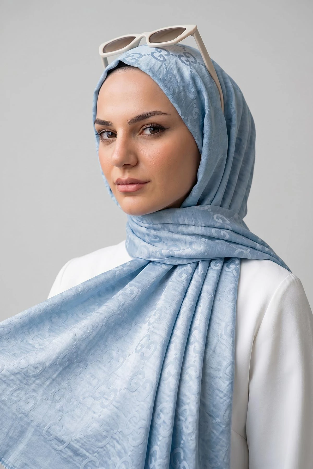 Bebe Mavisi 70x180 Cm Elegance Premium Pamuk Jakar Şal 475029