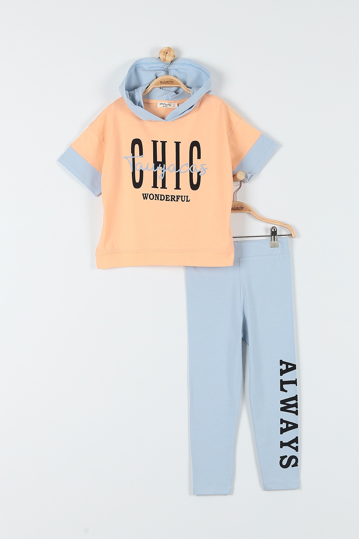 Bebe Mavisi (9-12 Yaş) Chıc Baskılı Kız Çocuk Takım 180938