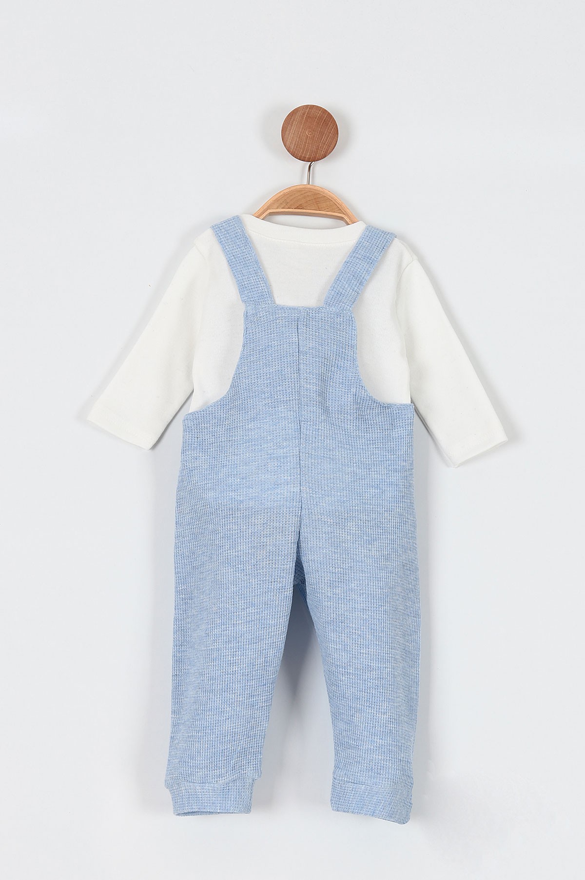 Bebe Mavisi (9-24 Ay) Ayı Oyuncaklı Cep Düğme Detaylı Erkek Bebe Takım 198383