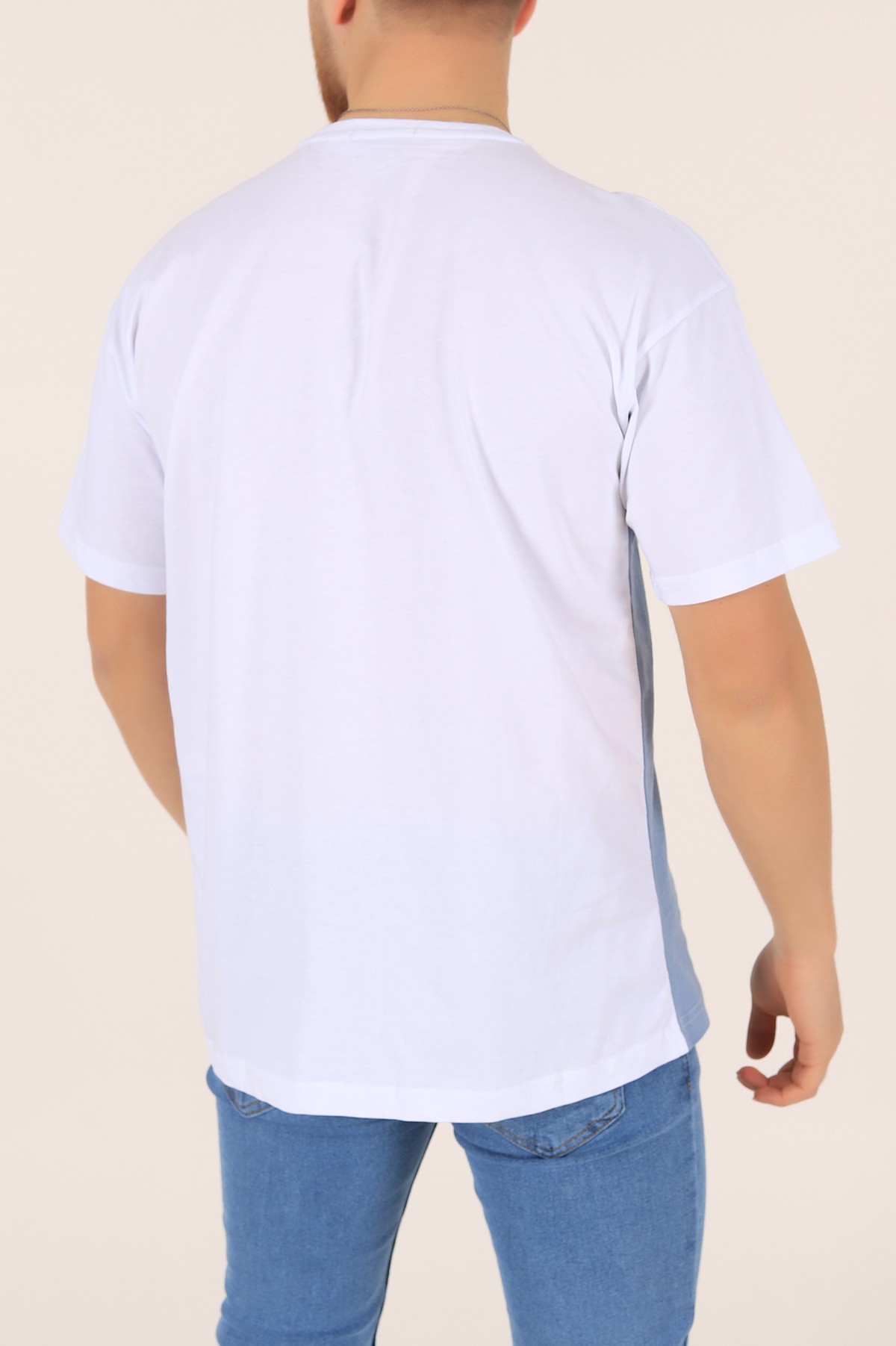 Bebe Mavisi A Counsel Of Perfectıon Baskılı Oversize Erkek Tişört 169686
