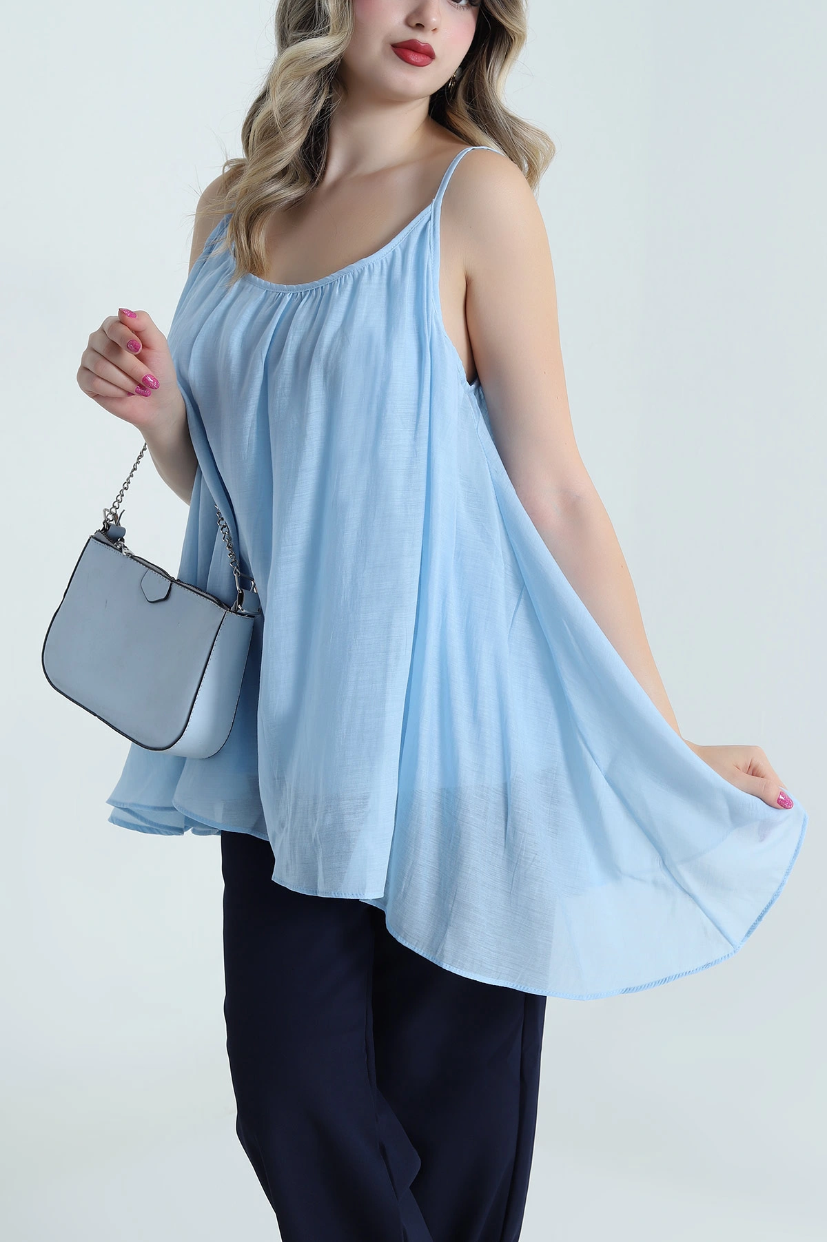Bebe Mavisi Astarlı Tensel Modal Kadın Bluz 484066