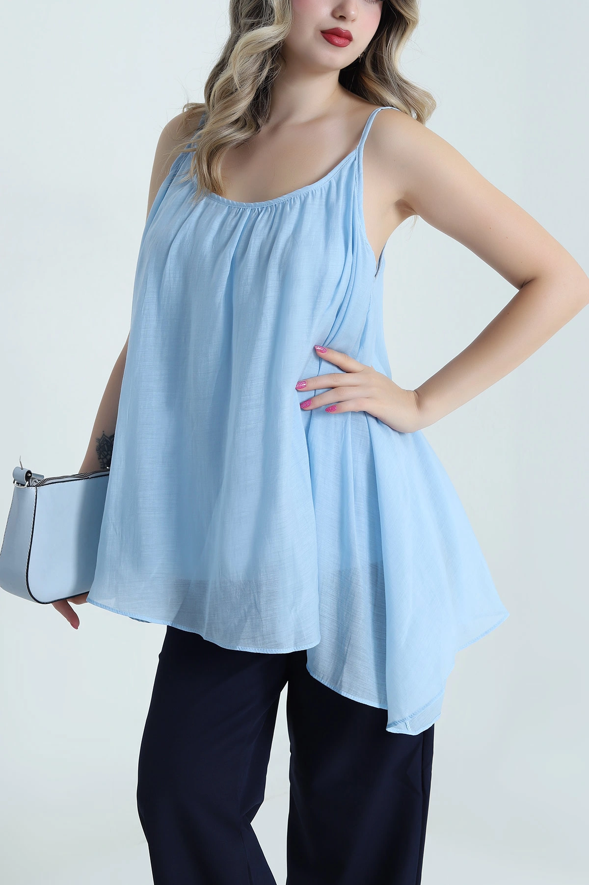 Bebe Mavisi Astarlı Tensel Modal Kadın Bluz 484066