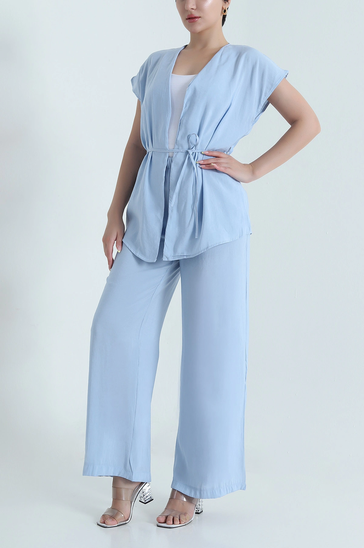 Bebe Mavisi Bağcıklı Modal Kadın İkili Takım 470850