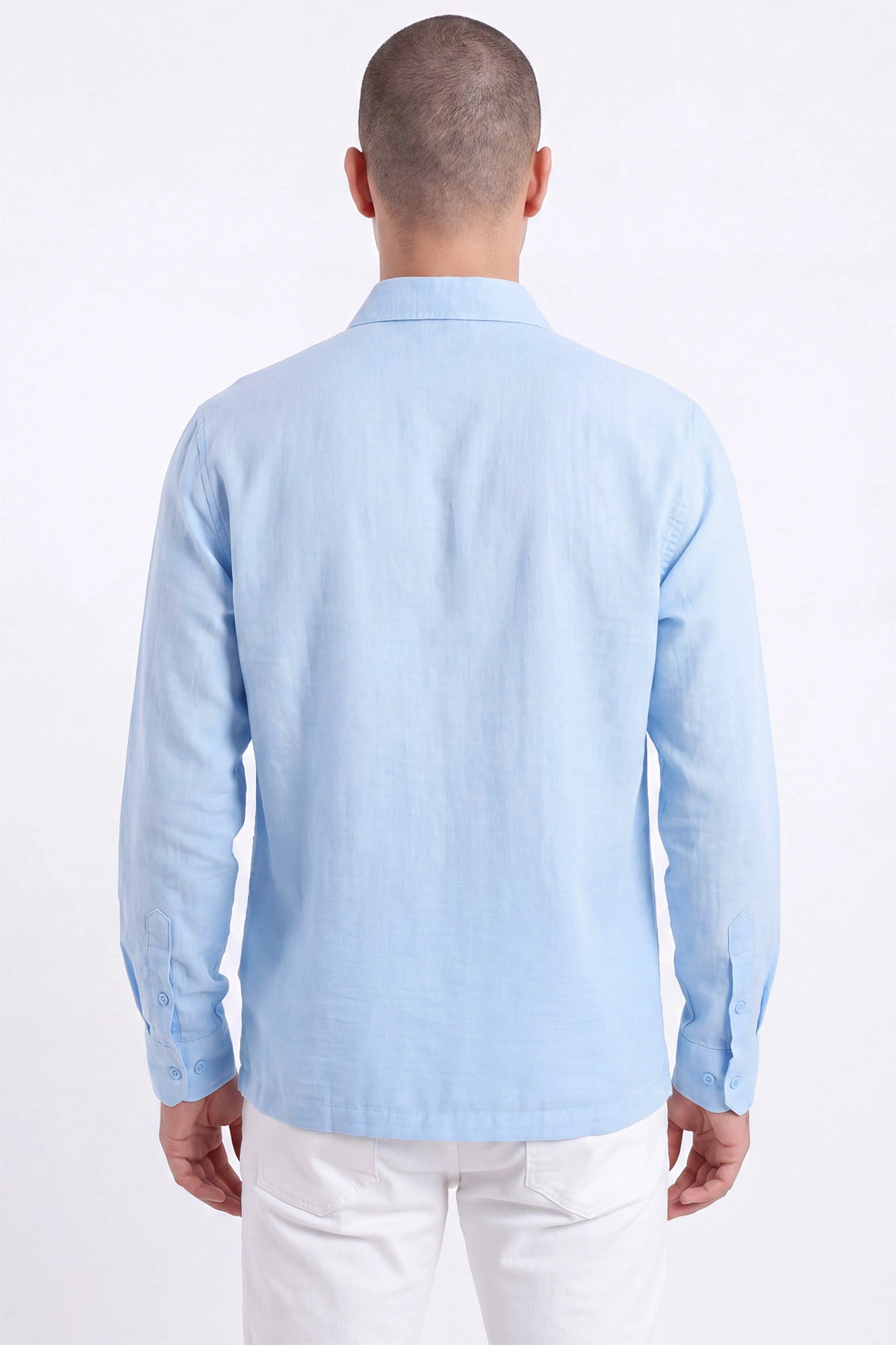 Bebe Mavisi Bambu Oversize Erkek Gömlek 471886