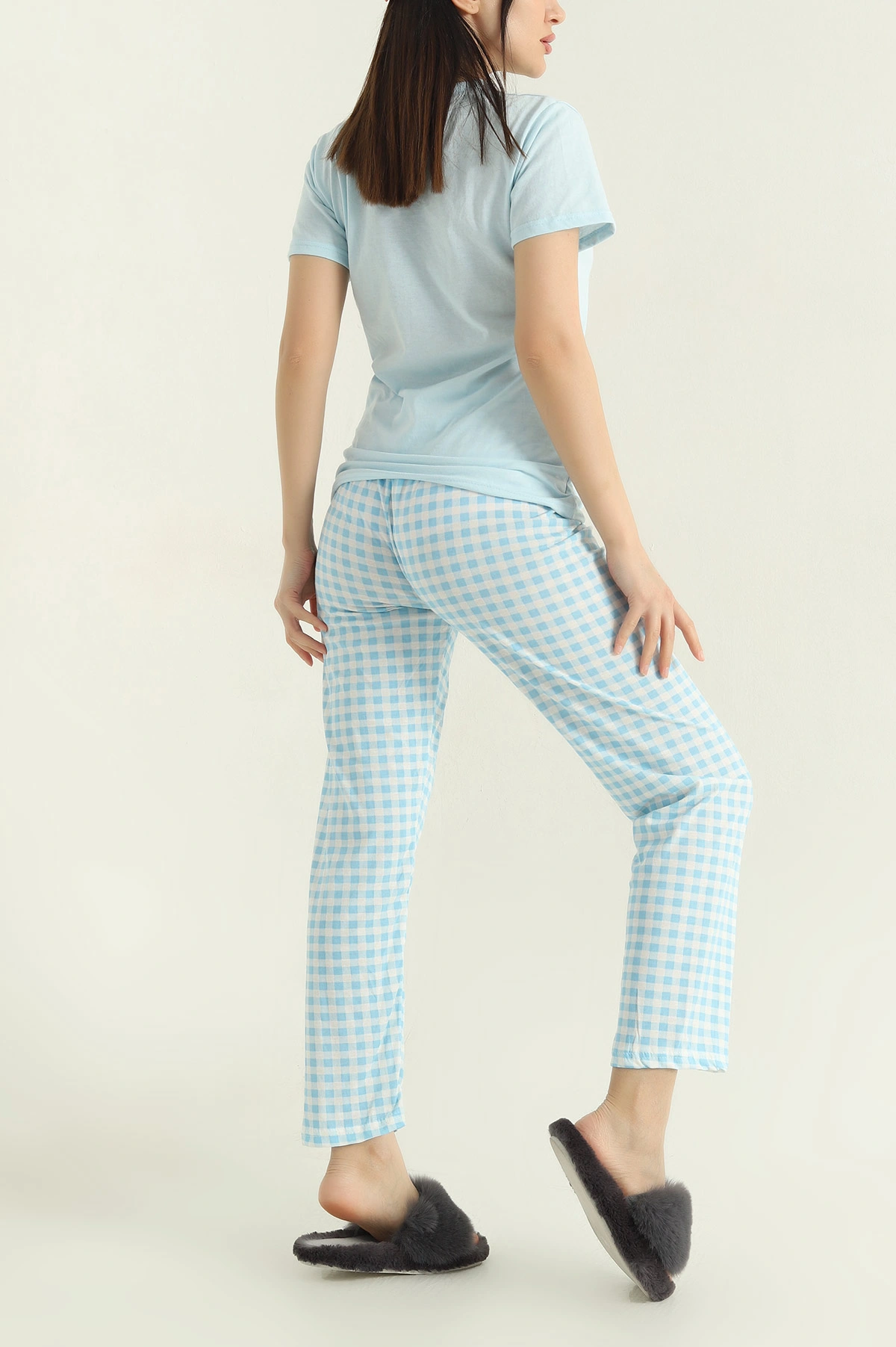 Bebe Mavisi Baskılı Kadın Pijama Takımı 357155