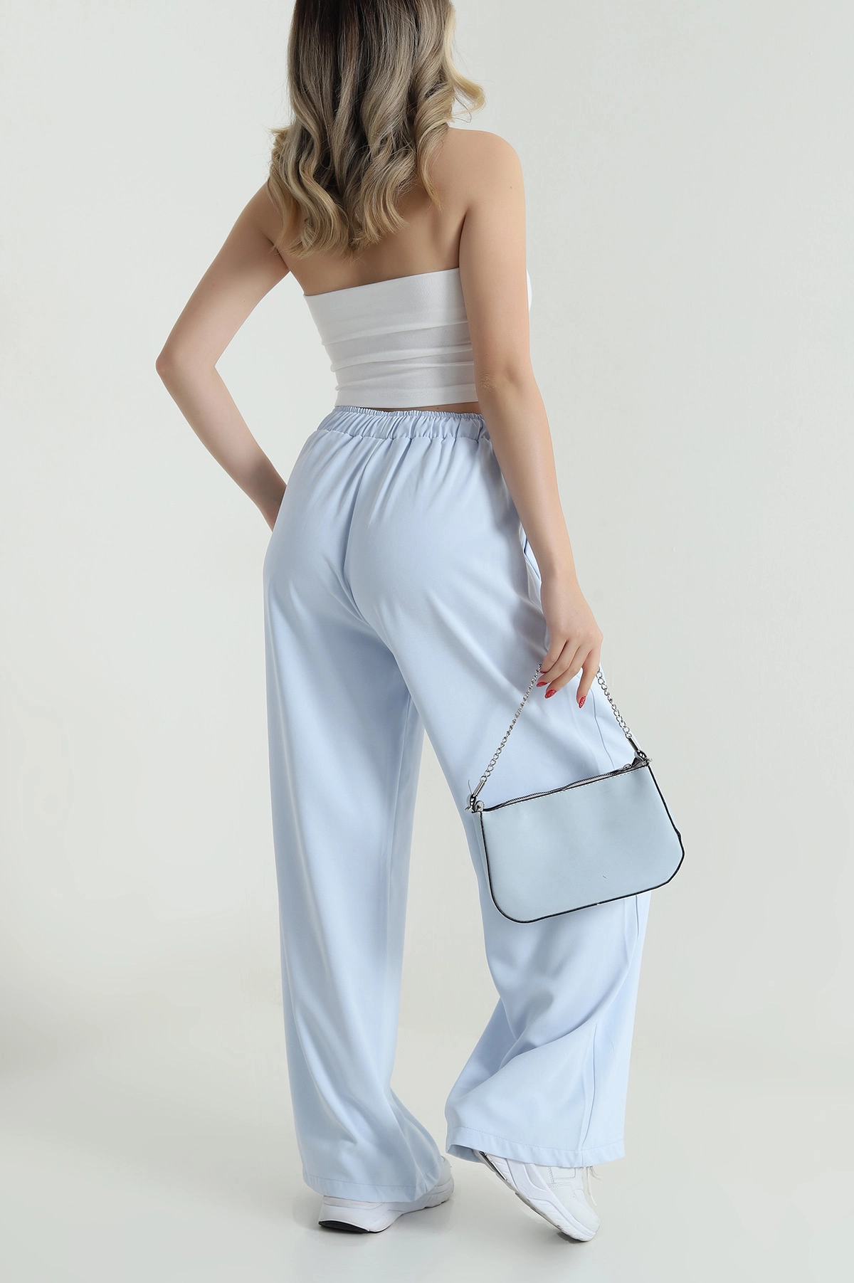 Bebe Mavisi Bel Lastikli Linda Kadın Pantolon 485421