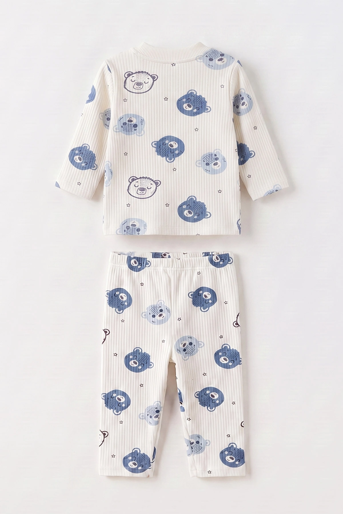 Bebe Mavisi Beyaz (1-3 Yaş) Koala Kafası Baskılı Raporlu Çocuk Pijama Takım 477252