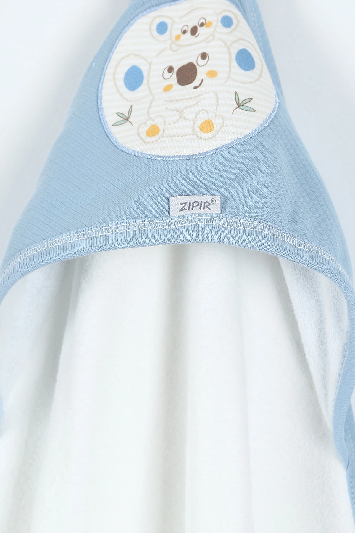 Bebe Mavisi Beyaz (En:78 cm Boy:87 cm) Koala Nakışlı Bebek Havlu Takım 375876