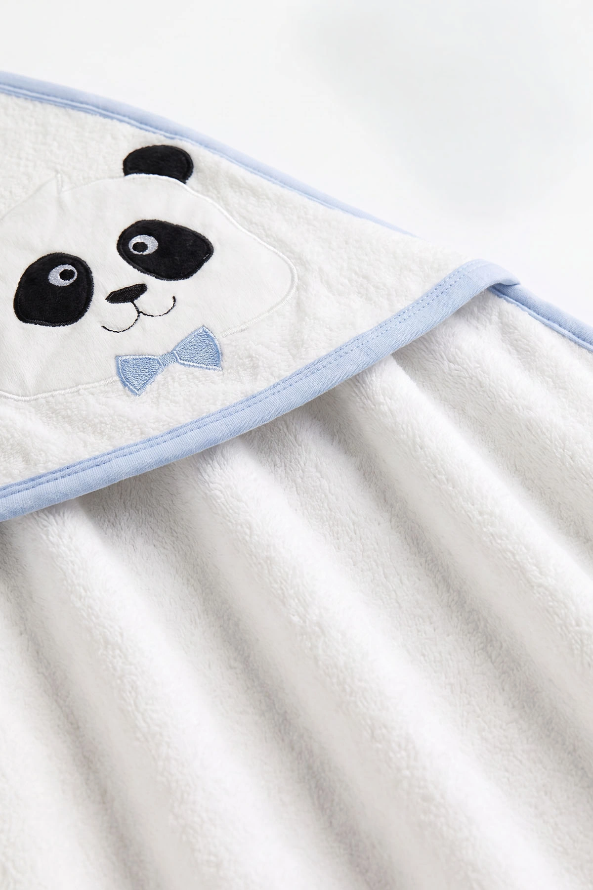 Bebe Mavisi Beyaz   Panda Nakışlı Çift Katlı Bebek Silgi Havlu 476322
