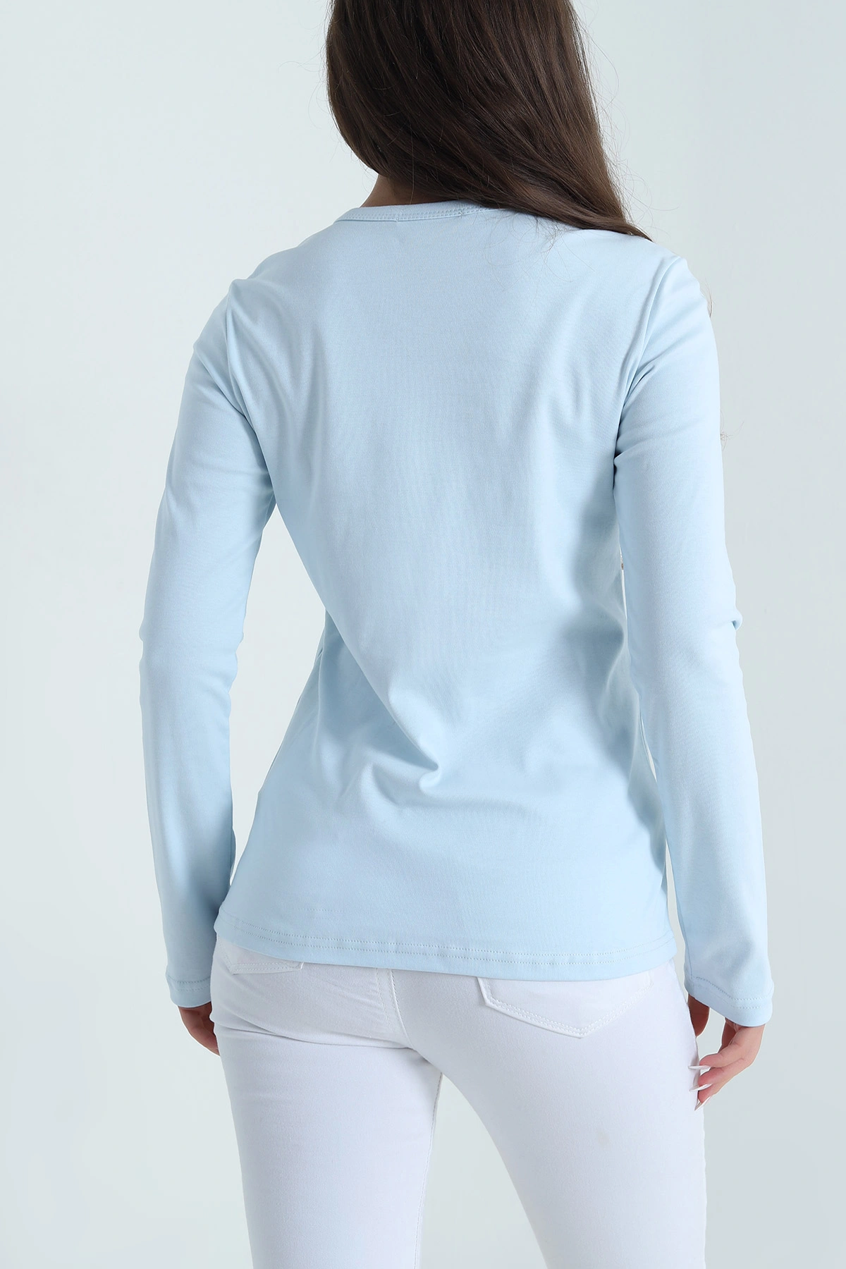 Bebe Mavisi Bisiklet Yaka Kadın Body Bluz 488618