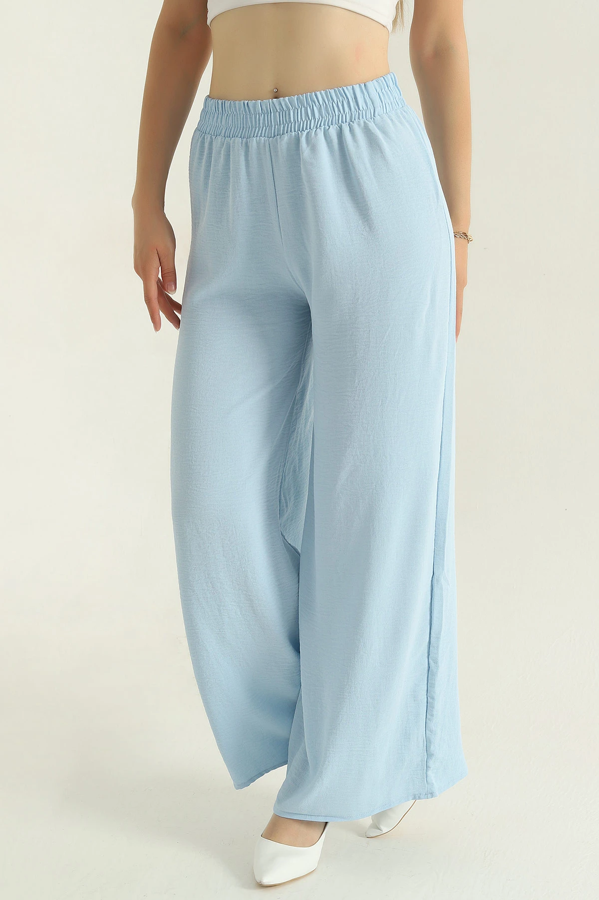 Bebe Mavisi Bol Paça Kadın Aerobin Pantolon 375695