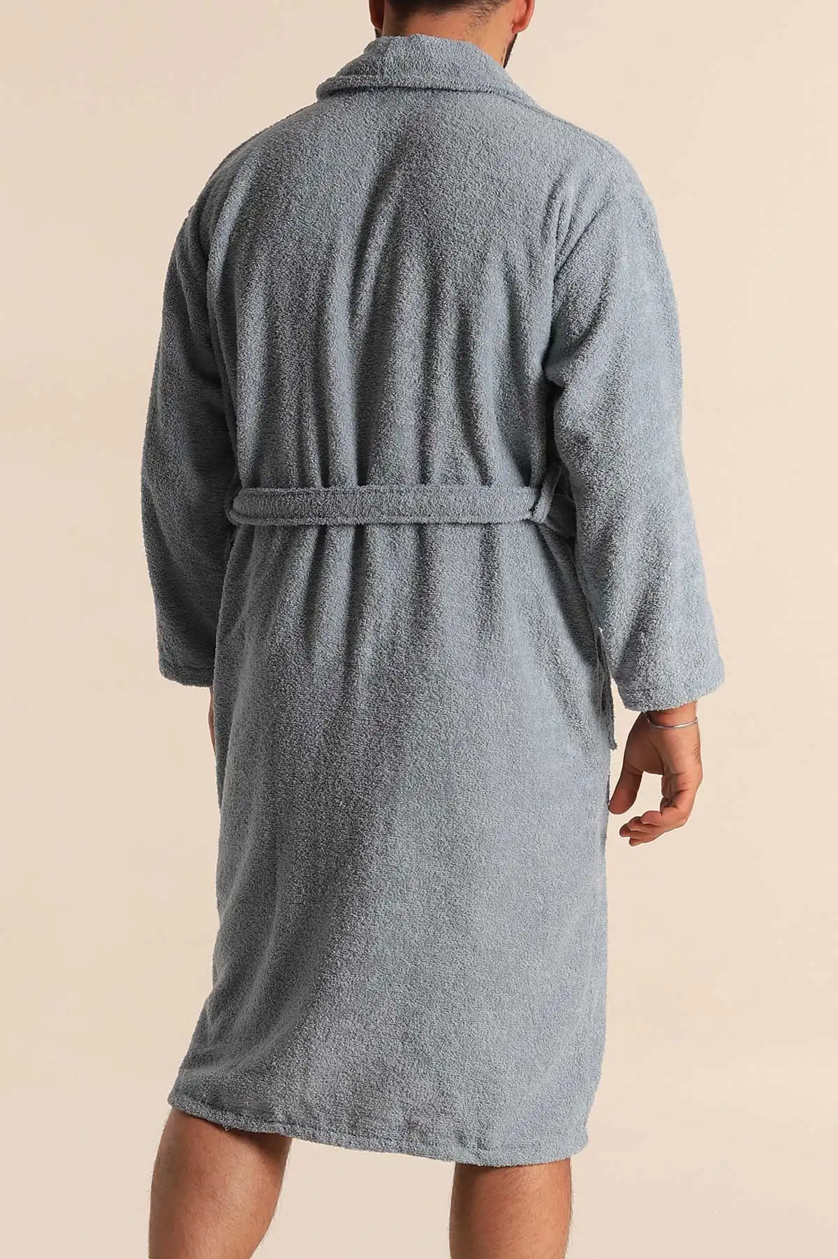 Unisex İndigo Cep Detaylı Pamuklu Bornoz 279889