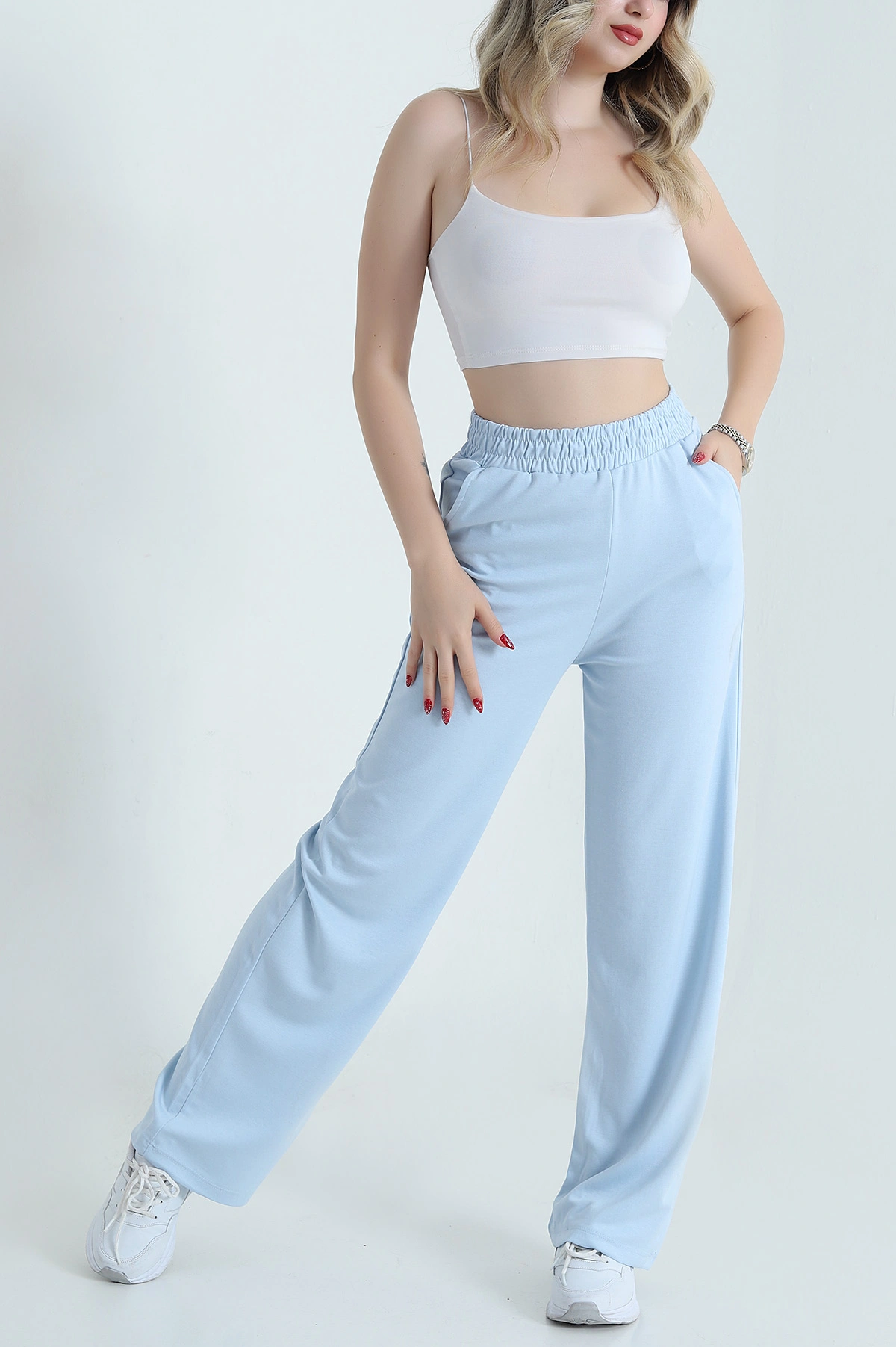 Bebe Mavisi Cepli Bel Lastikli Oysho Kadın Pantolon 472582