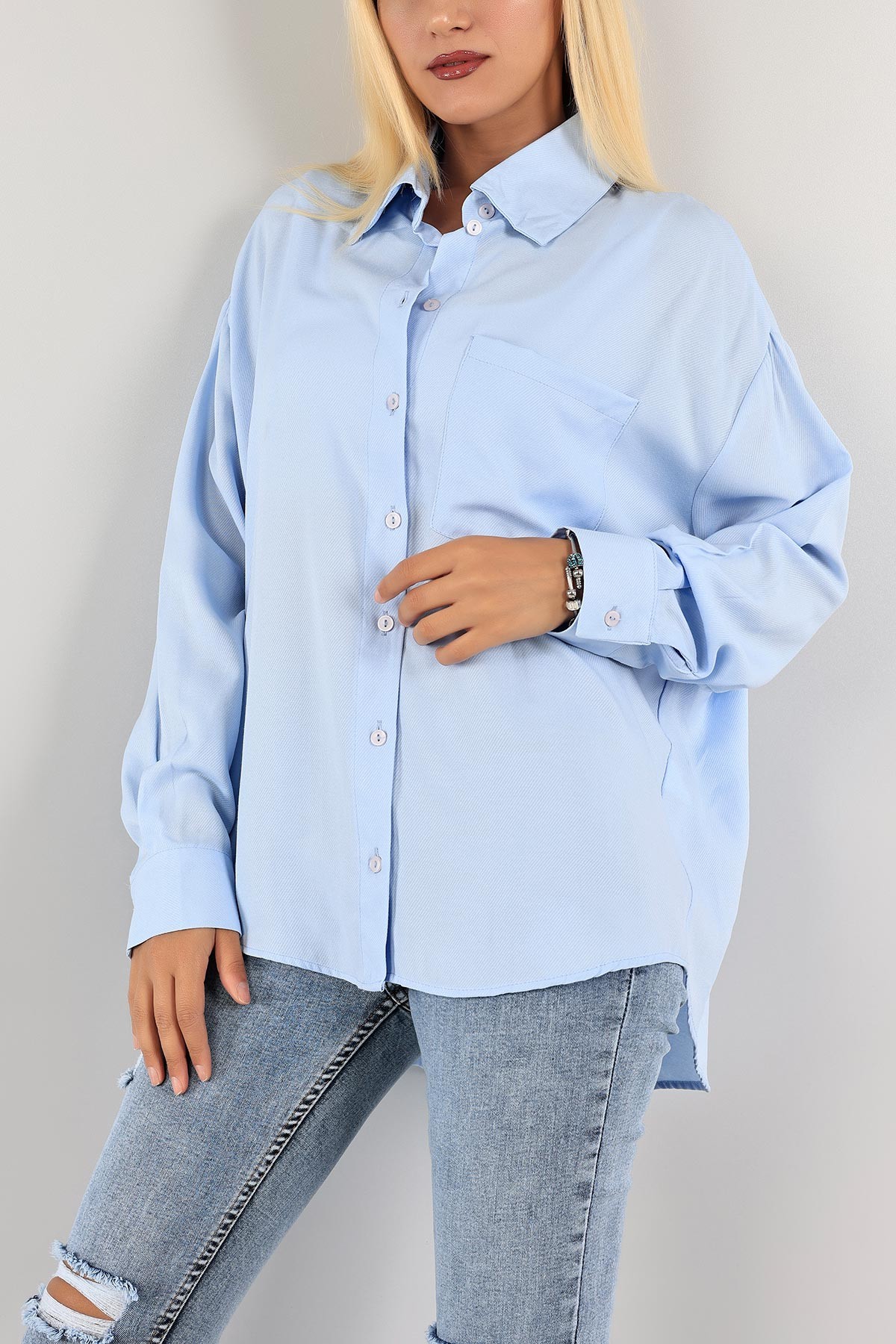 Bebe Mavisi Cepli Gömlek Tunik 128563