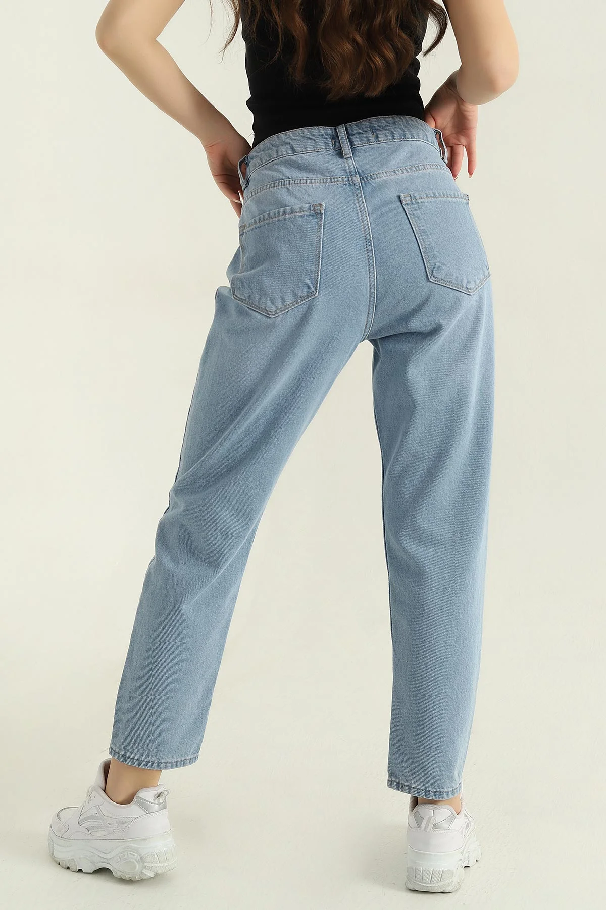 Bebe Mavisi Cepli Mom Kadın Kot Pantolon 351749