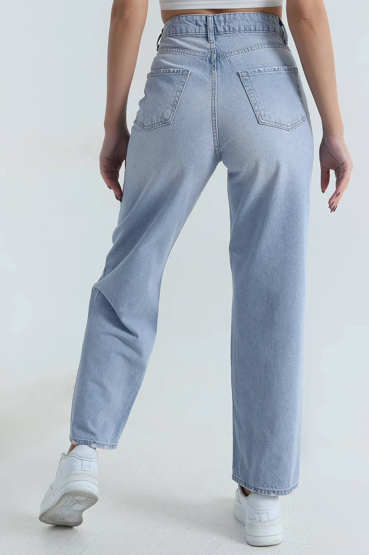 Bebe Mavisi Cepli Palazzo Kadın Kot Pantolon 406268