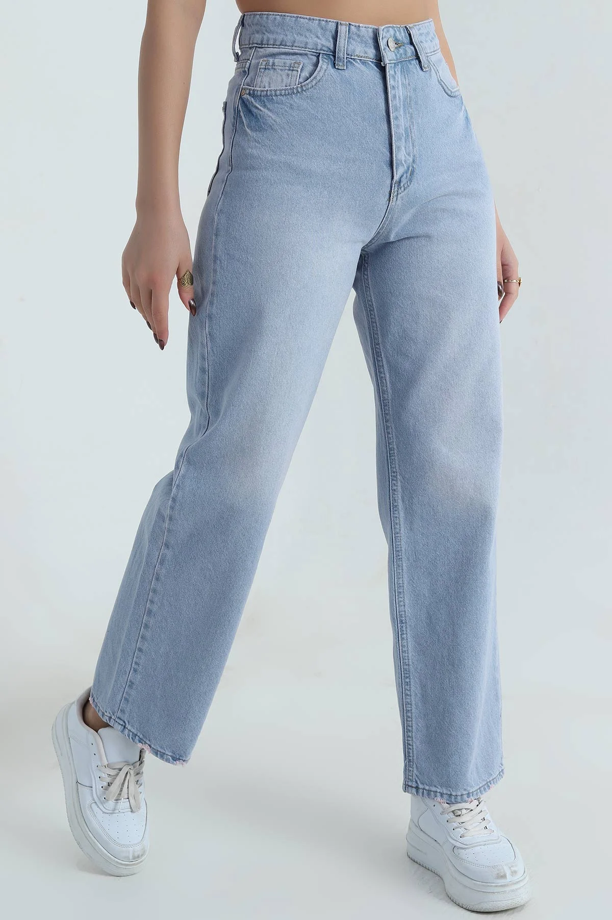 Bebe Mavisi Cepli Palazzo Kadın Kot Pantolon 406268
