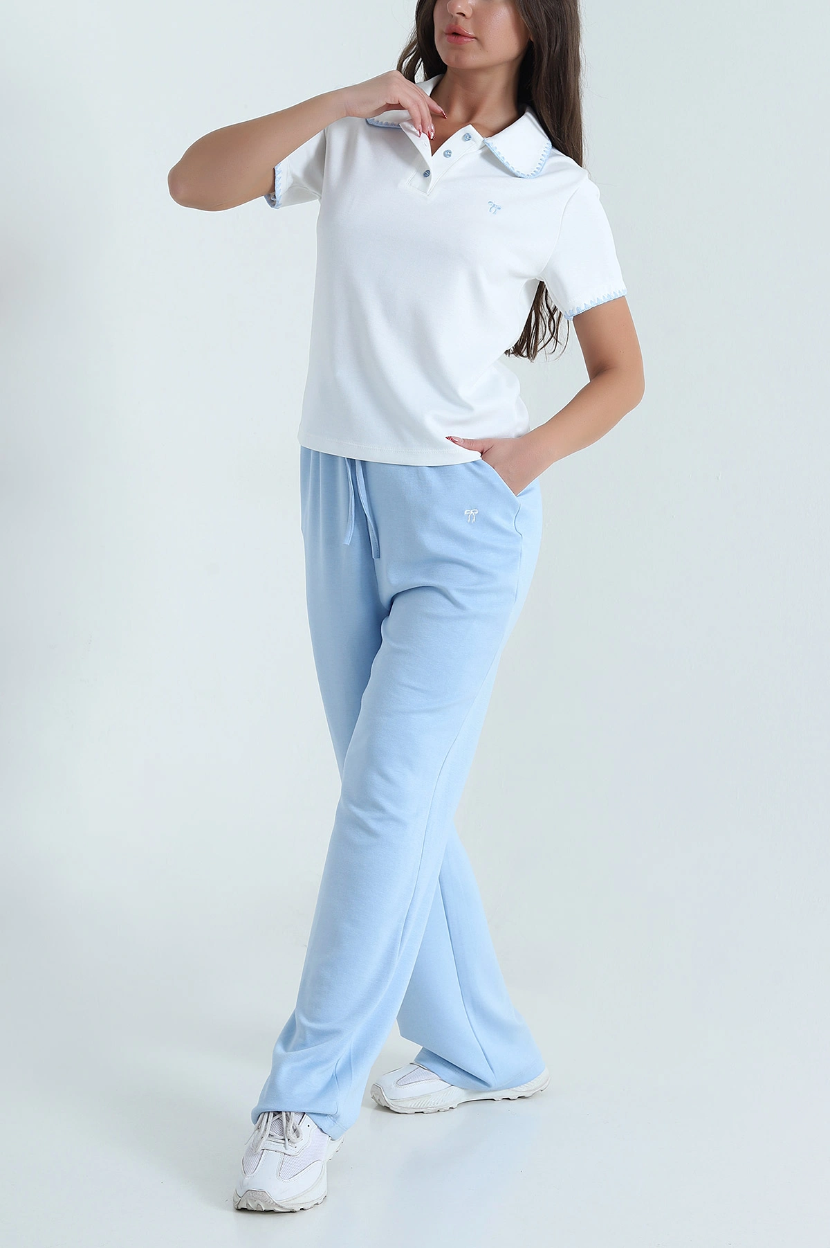 Bebe Mavisi Çoban Dikişli Oysho Kadın İkili Takım 478807