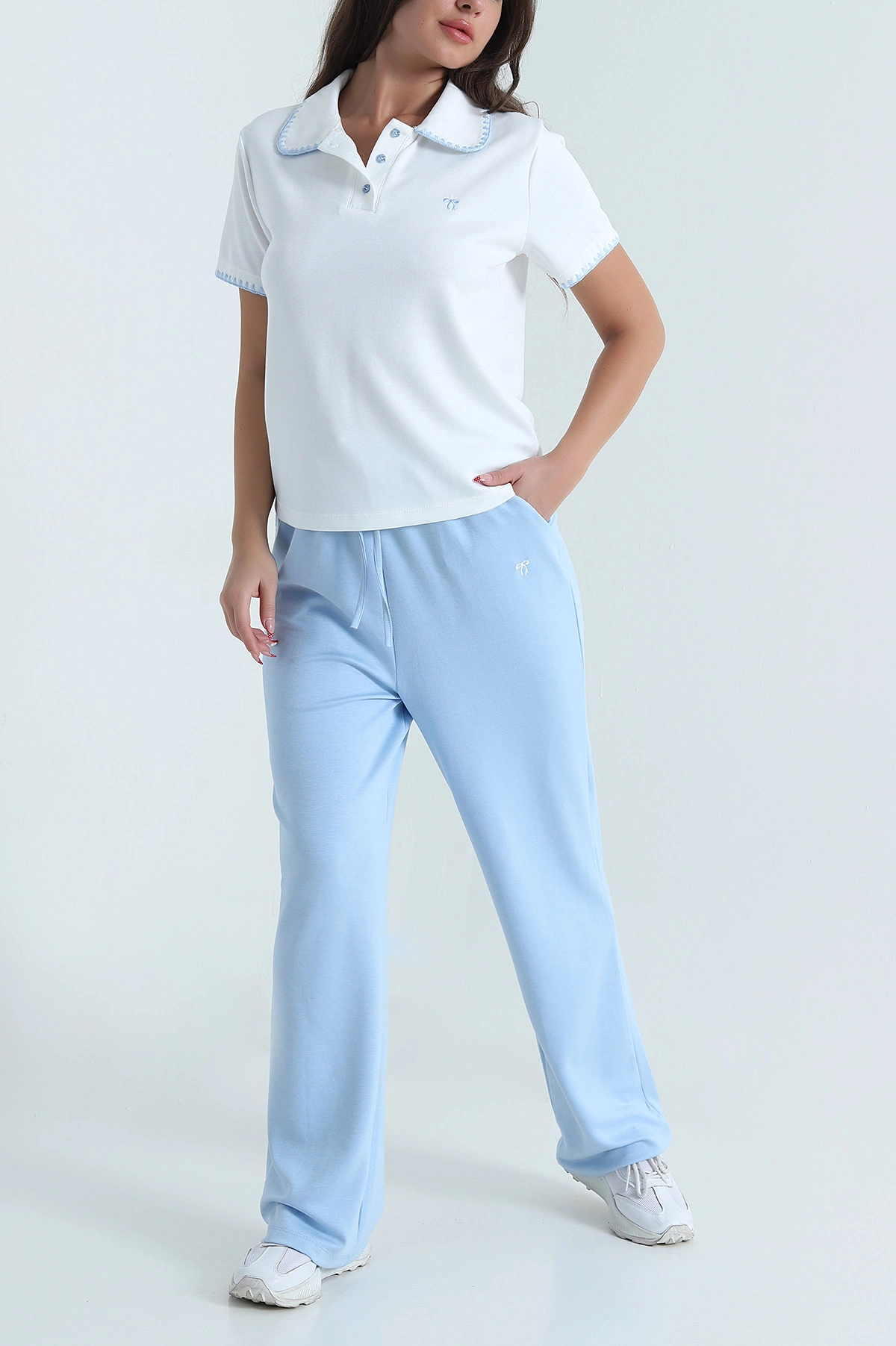 Bebe Mavisi Çoban Dikişli Oysho Kadın İkili Takım 478807
