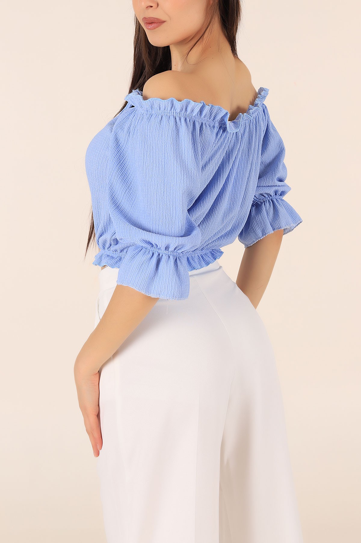 Bebe Mavisi Dantel Detay Seul Kumaş Bluz 173148