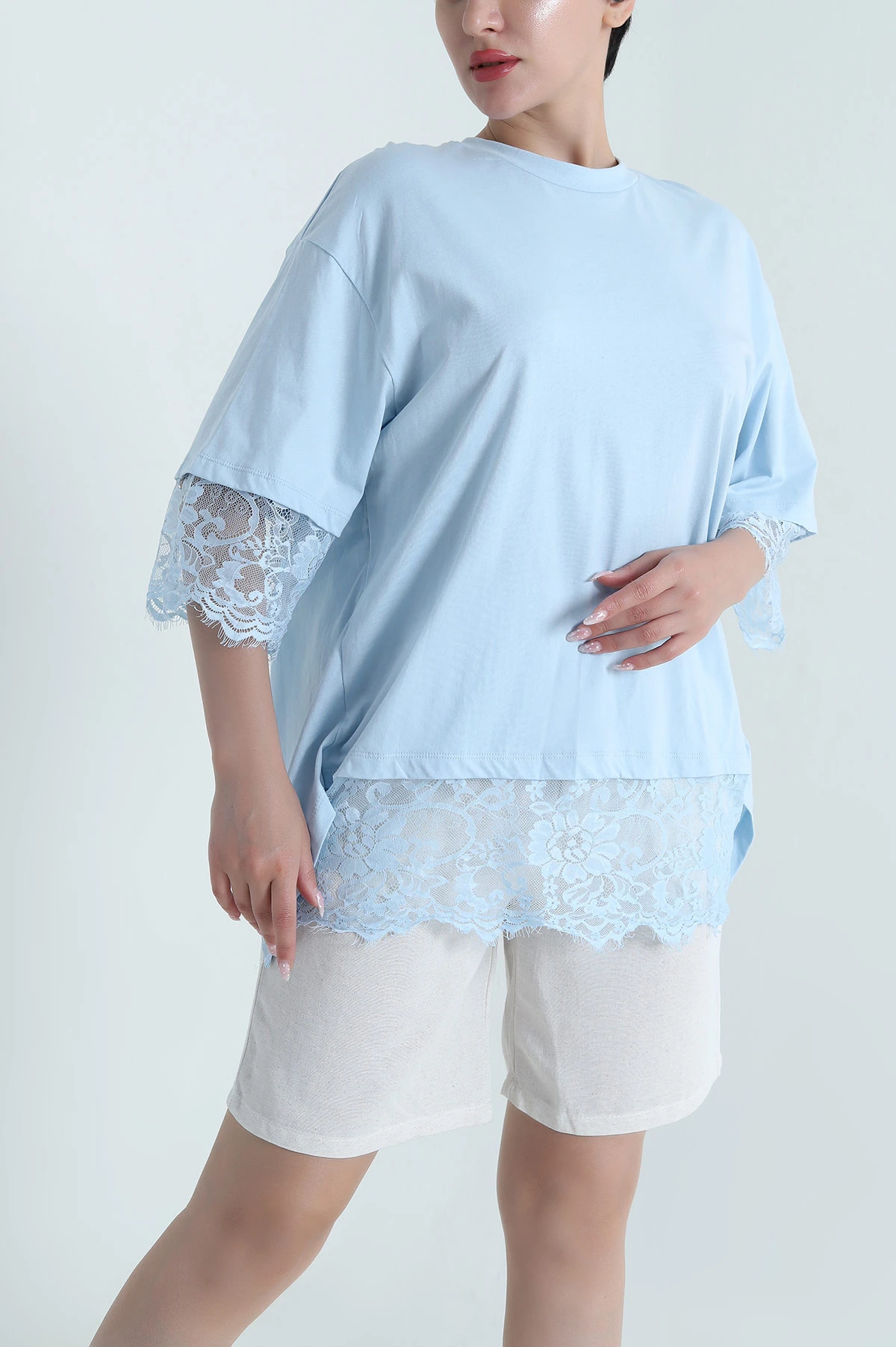 Bebe Mavisi Dantelli Sırt Detay Süprem Kadın Bluz 465310