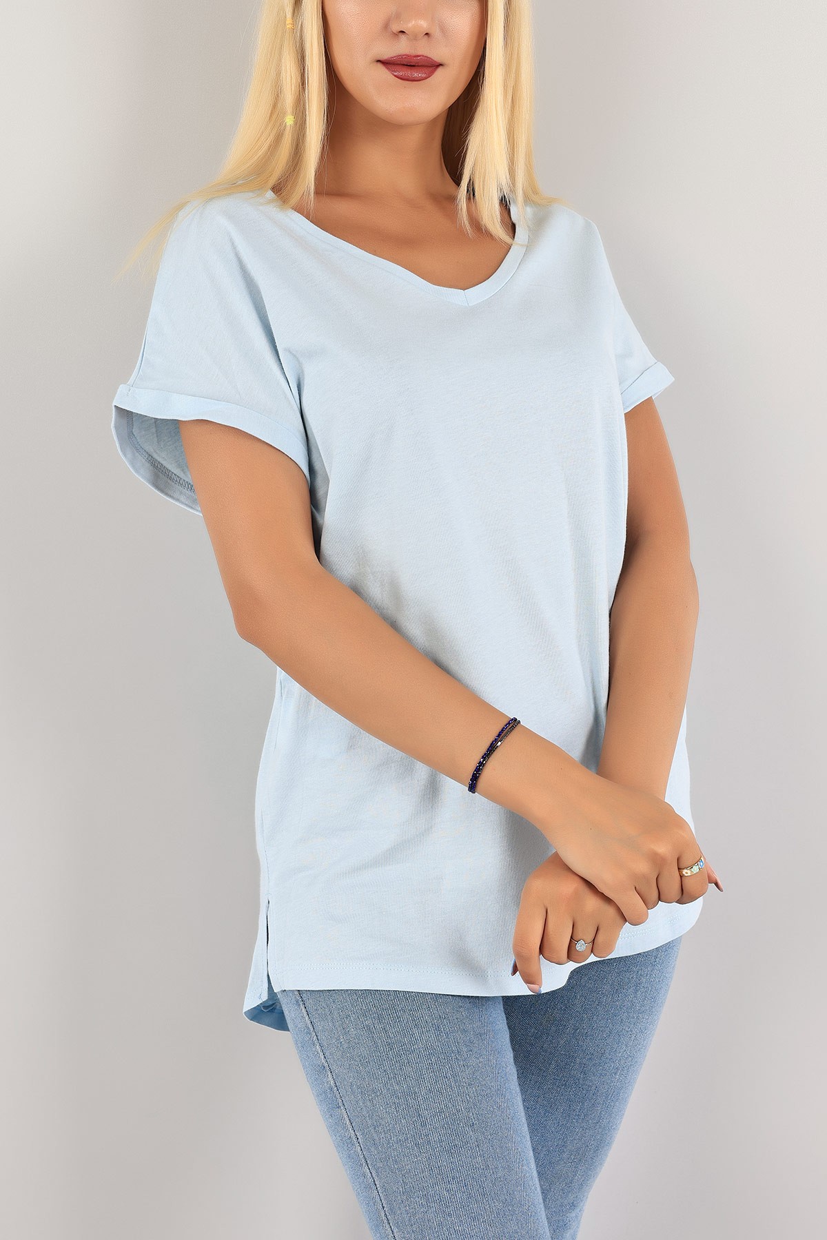 Bebe Mavisi Duble Kol Bayan Tişört 125652