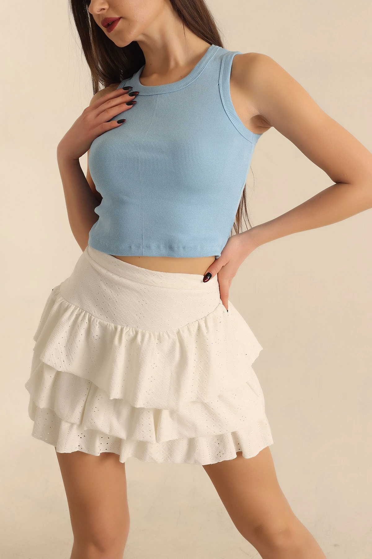 Bebe Mavisi Fitilli Likralı Atlet 245407