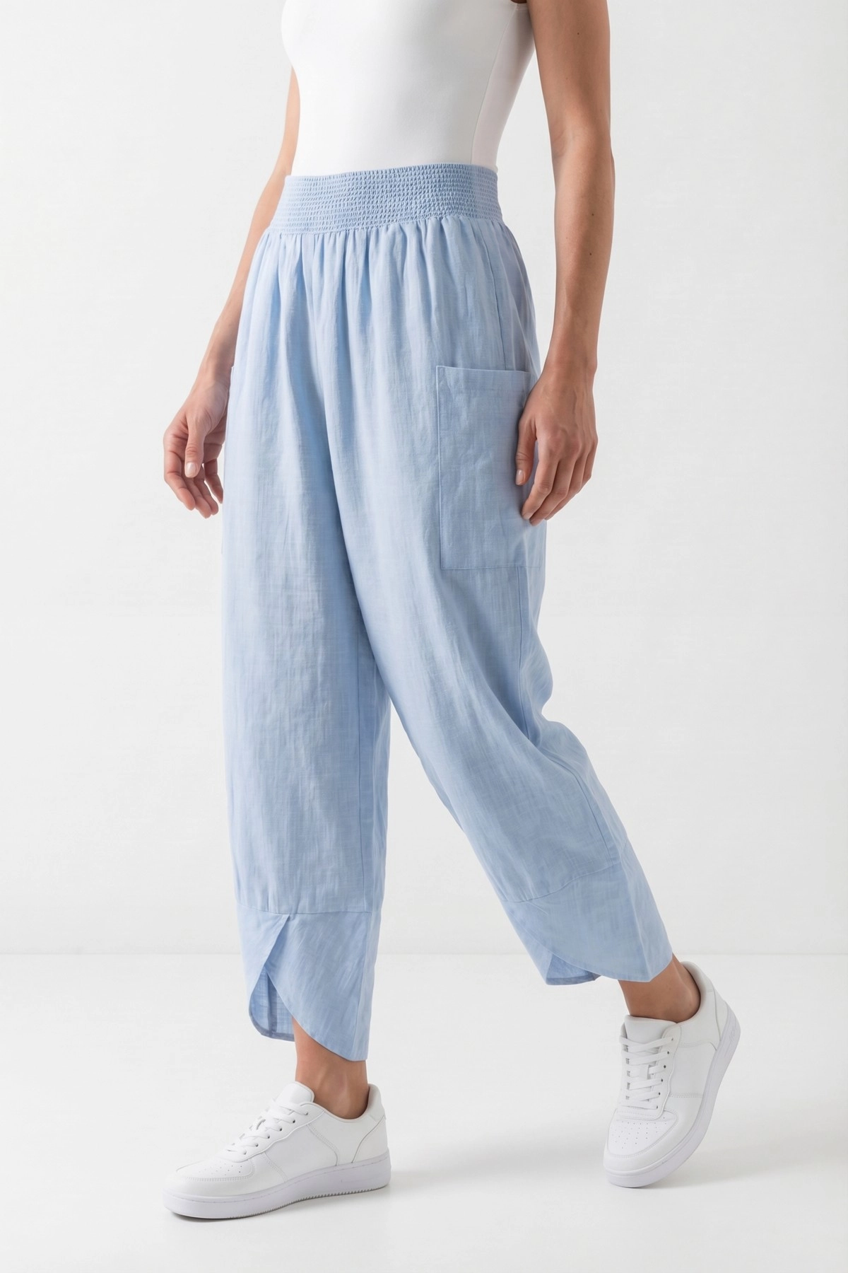 Bebe Mavisi Flam Keten Kadın Pantolon 450810