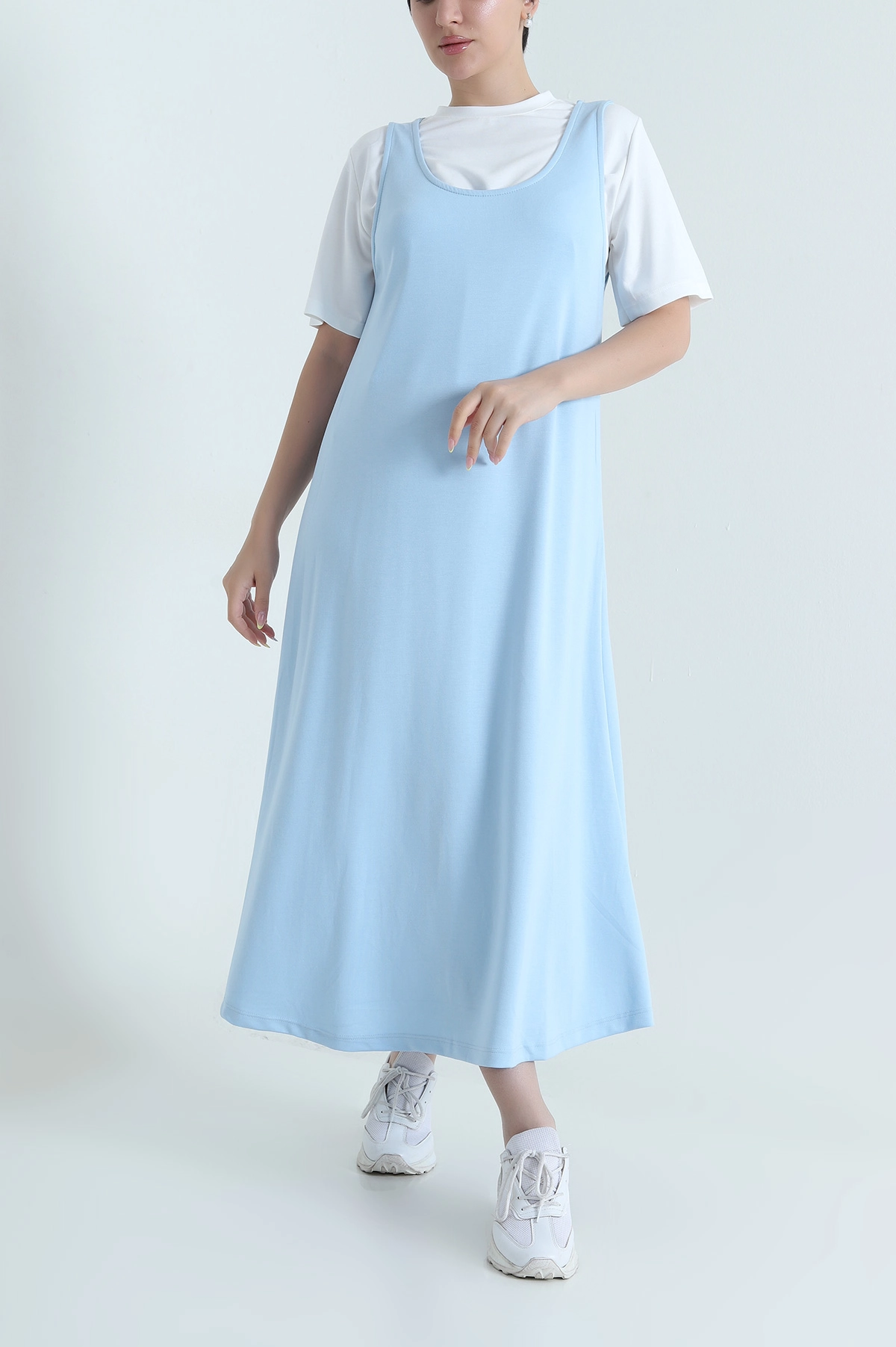 Bebe Mavisi İçi Tişörtlü Modal Kumaş Elbise 468269