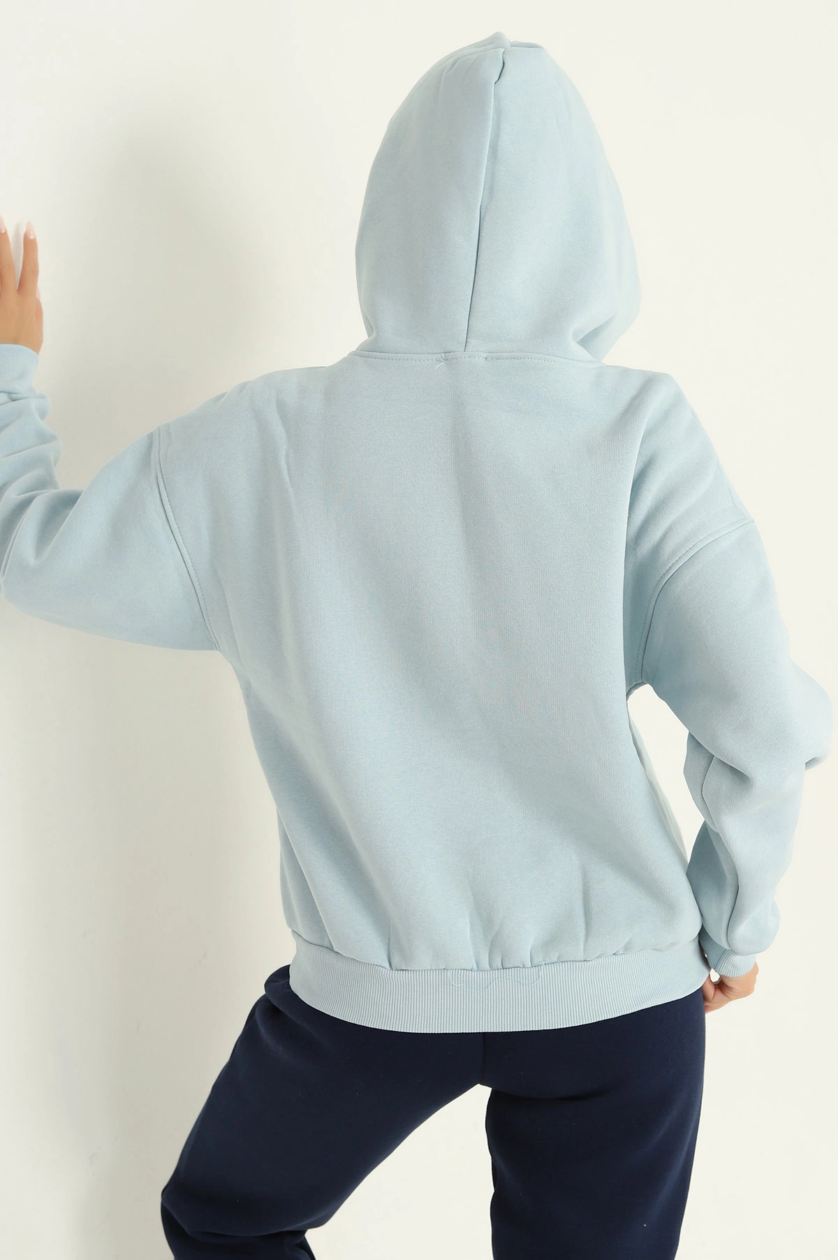 Bebe Mavisi Kapüşonlu İçi Şardonlu Basic Sweat 292845