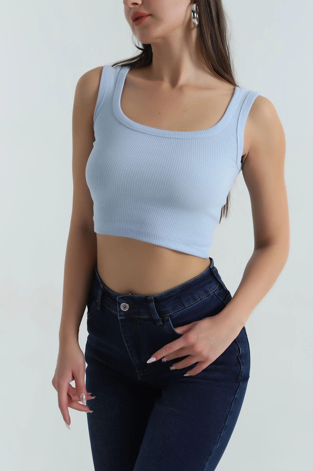 Bebe Mavisi Kare Yaka Crop Atlet 378104