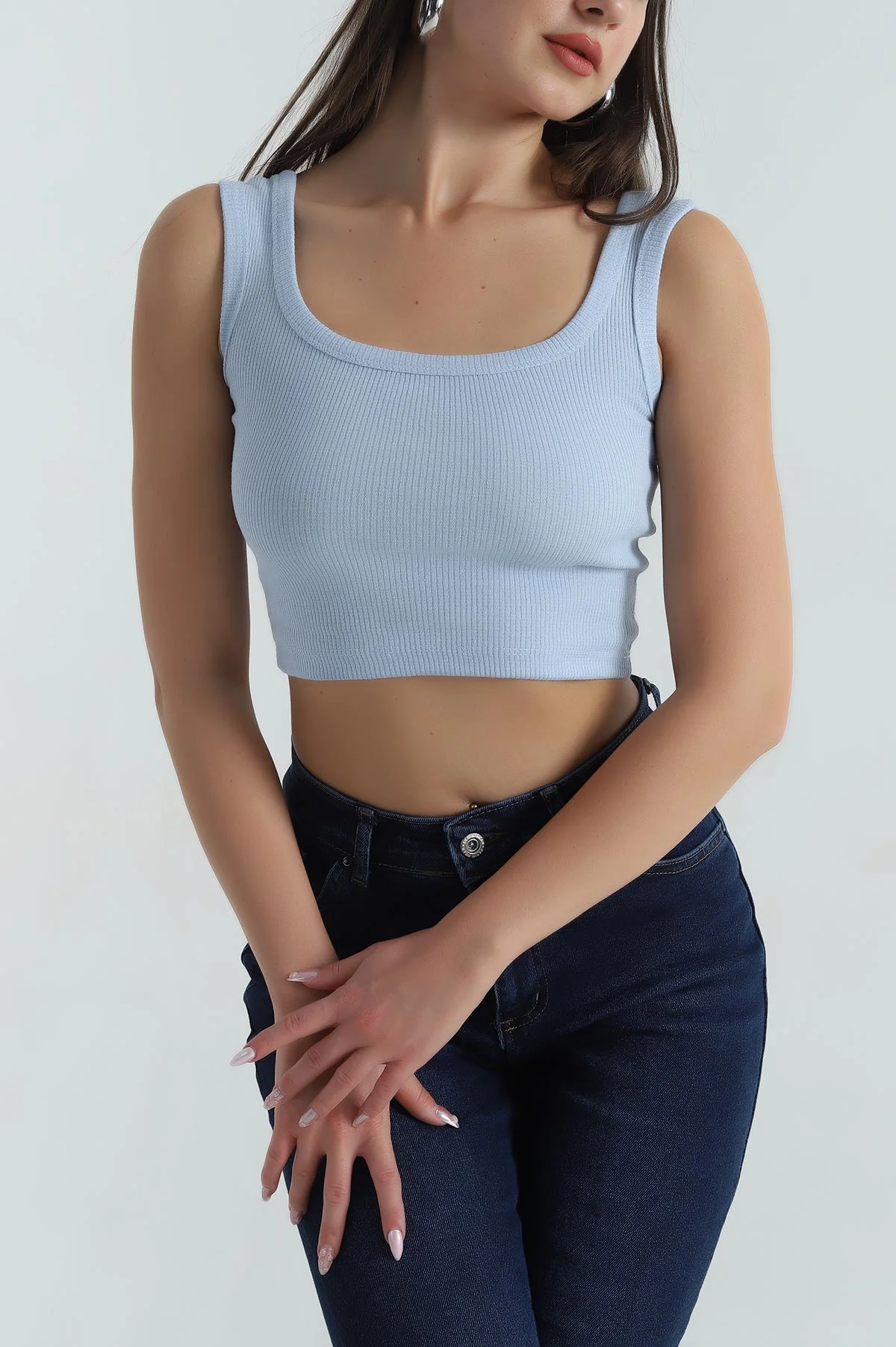 Bebe Mavisi Kare Yaka Crop Atlet 378104