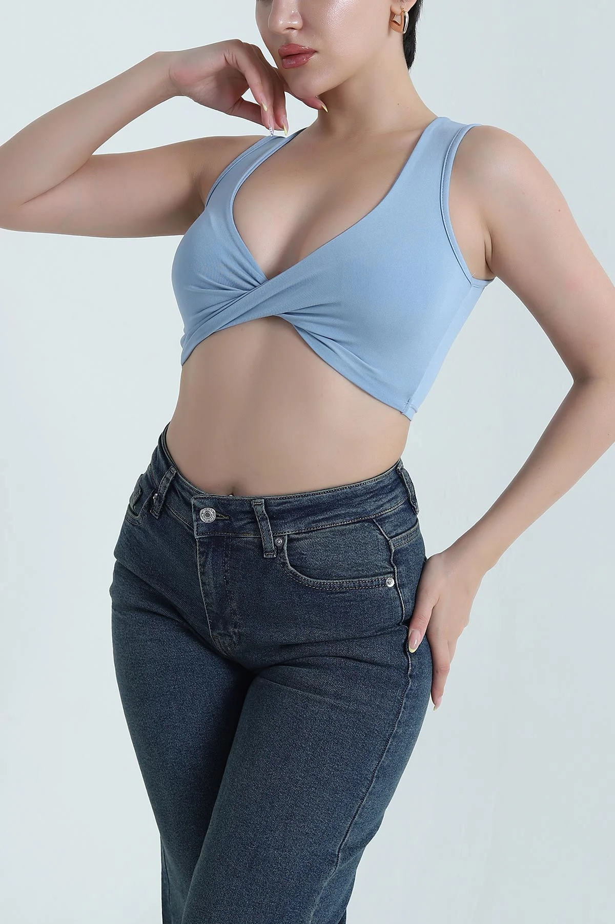 Bebe Mavisi Katya Düğümlü Kaplı Kadın Büstiyer 470261