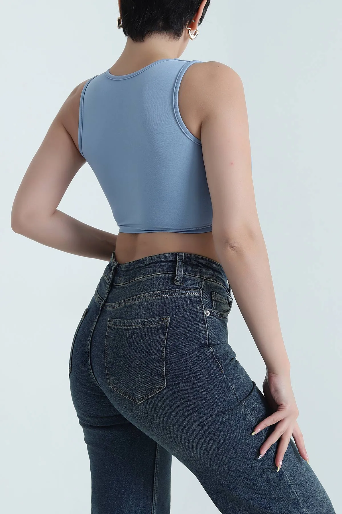 Bebe Mavisi Katya Düğümlü Kaplı Kadın Büstiyer 470261
