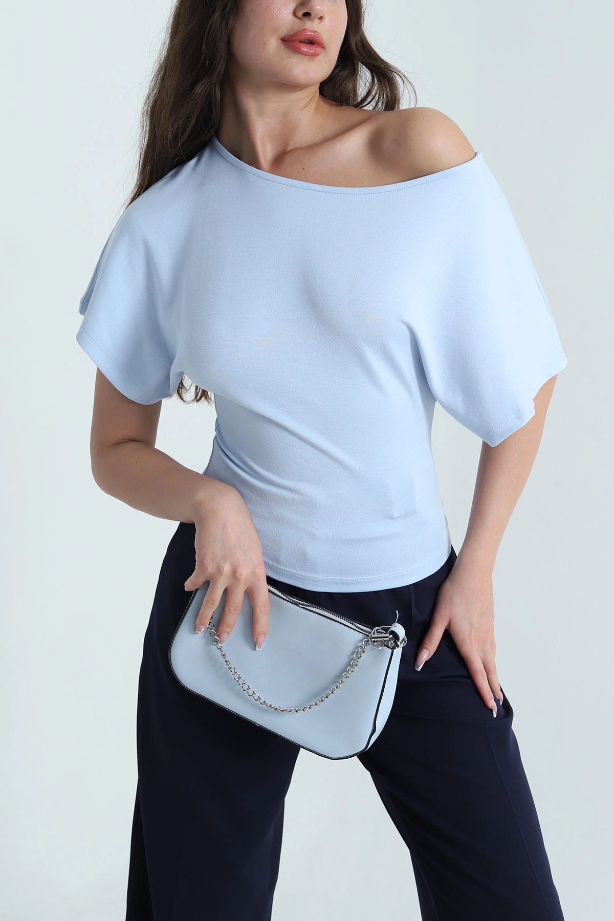 Bebe Mavisi Kayık Yaka Oysho Kadın Bluz 464083