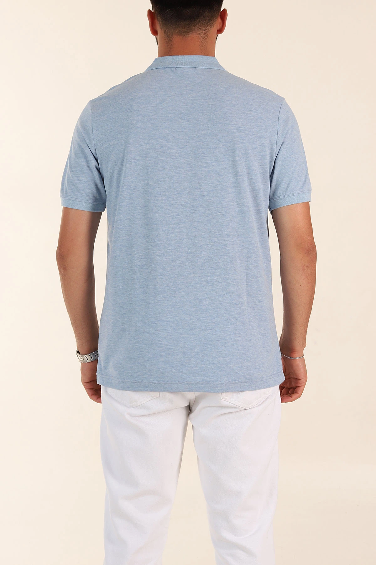 Bebe Mavisi Kırçıllı Regular Fit Basic Polo Yaka Erkek Tişört 372080