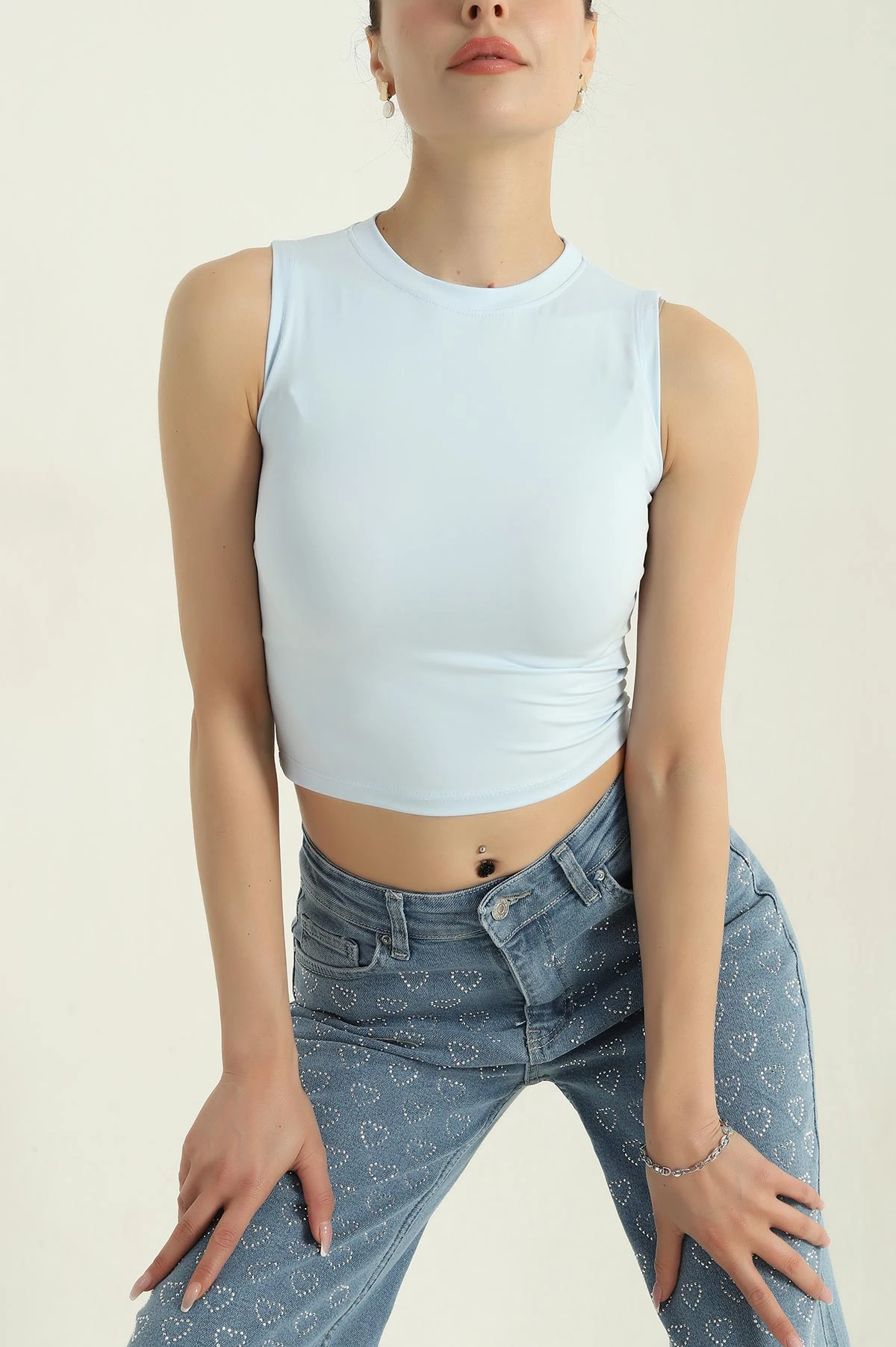 Bebe Mavisi Kolsuz Modal Kadın Atlet 374658