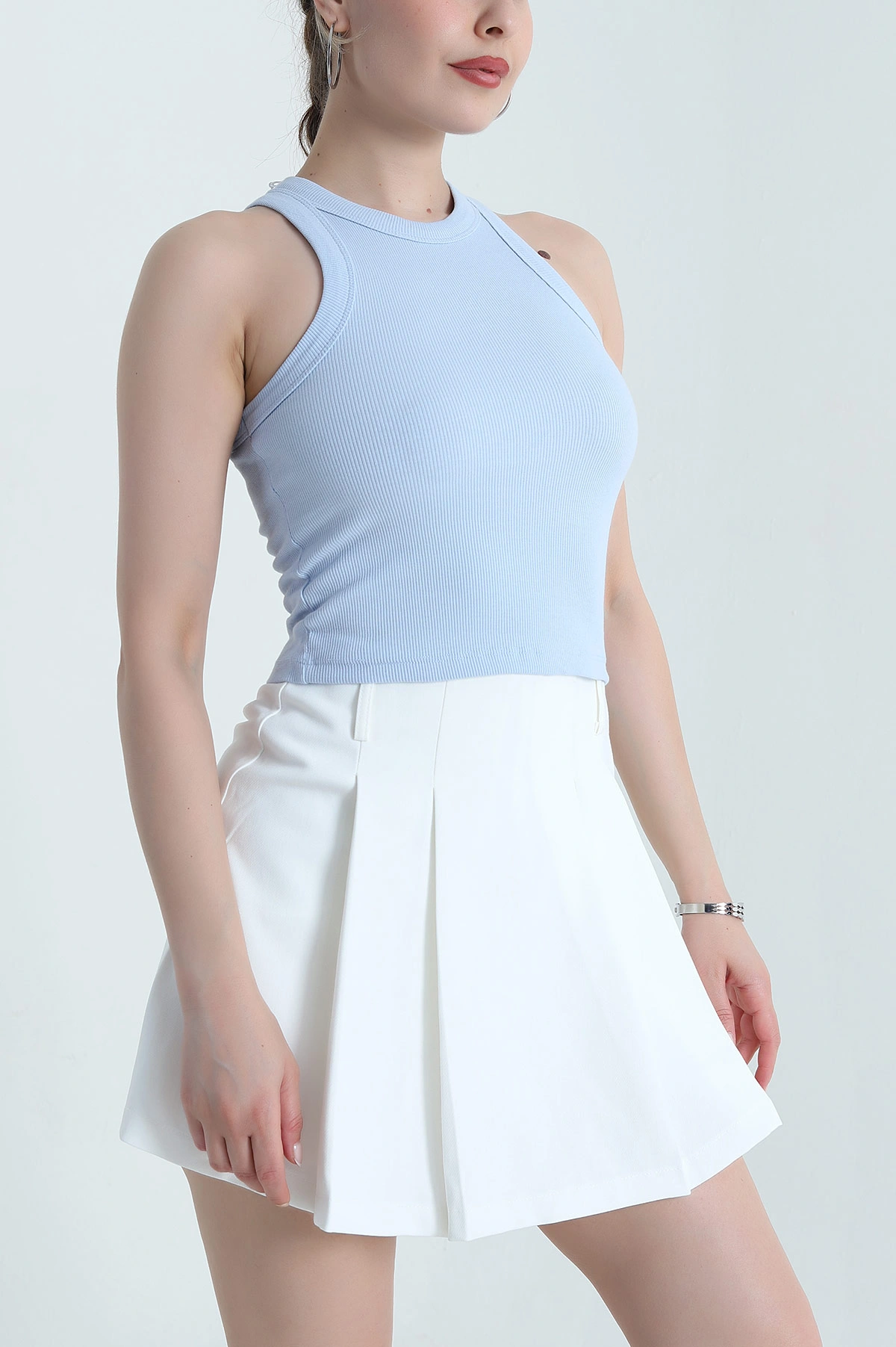 Bebe Mavisi Likralı Kaşkorse Kadın Atlet 472072