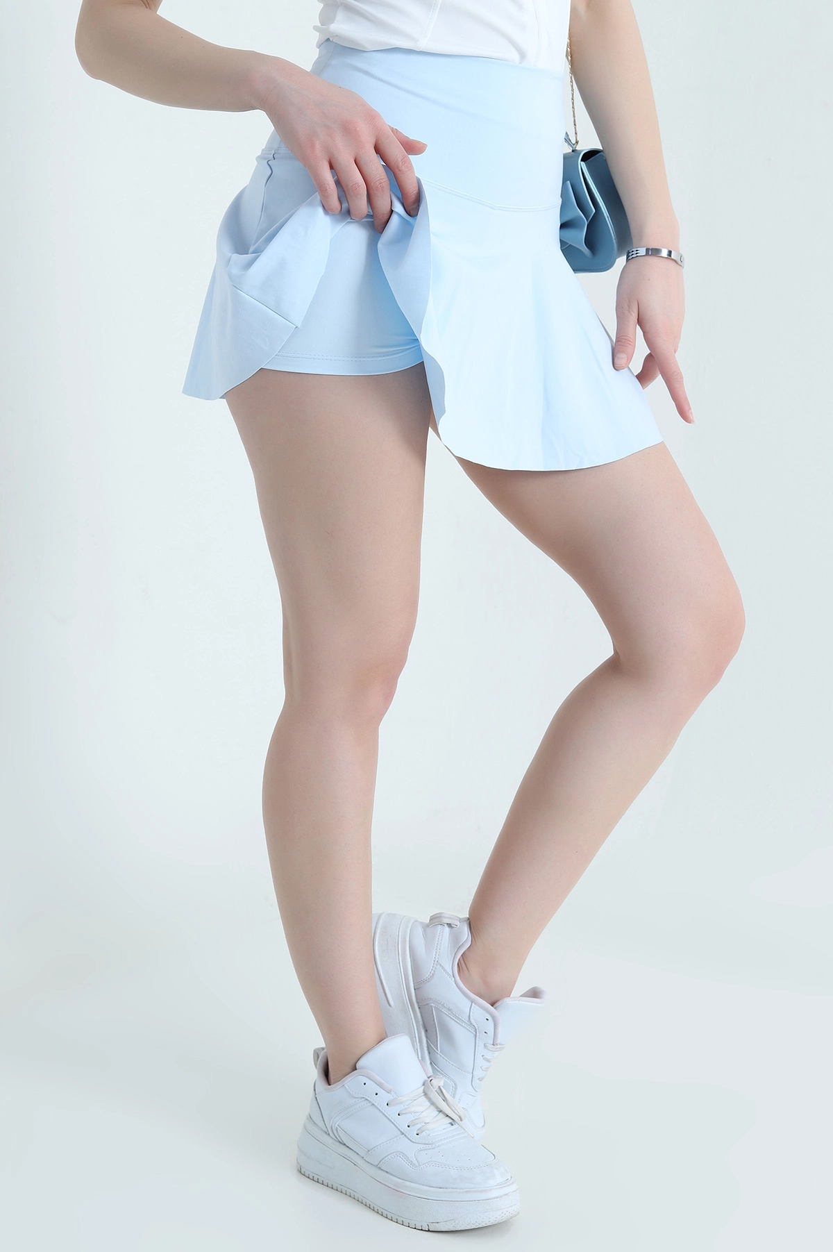 Bebe Mavisi Likralı Modal Kadın İç Astarı Şortlu Etek 440266
