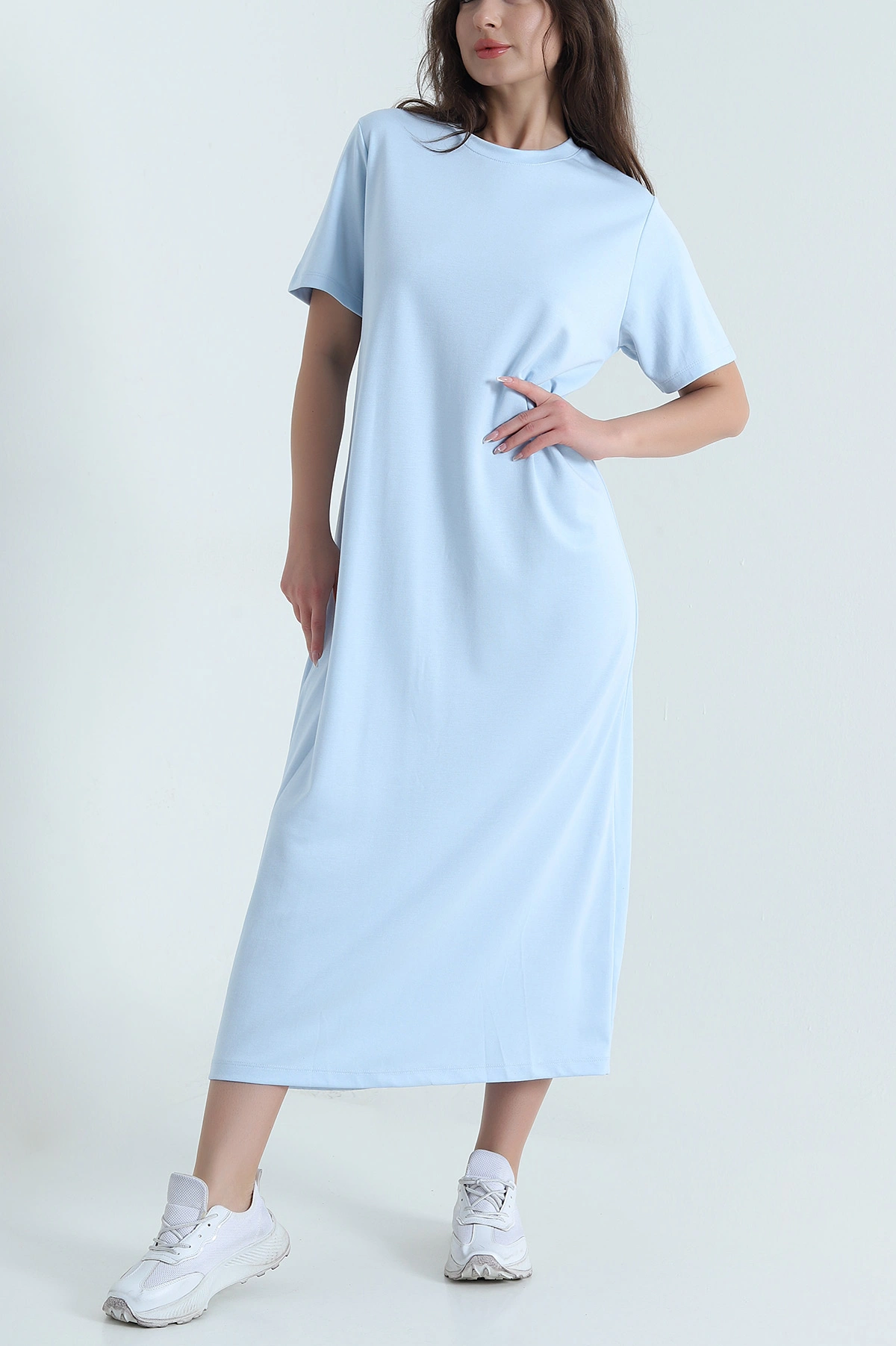 Bebe Mavisi Likralı Oysho Kadın Elbise 461588