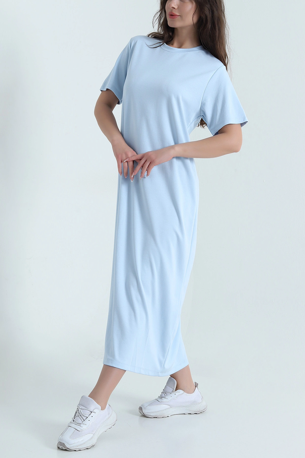 Bebe Mavisi Likralı Oysho Kadın Elbise 461588